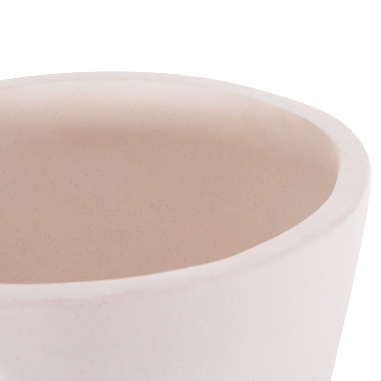 Декоративна подова ваза Nebula, фибър цимент, бял - тиково дърво φ60x115cm