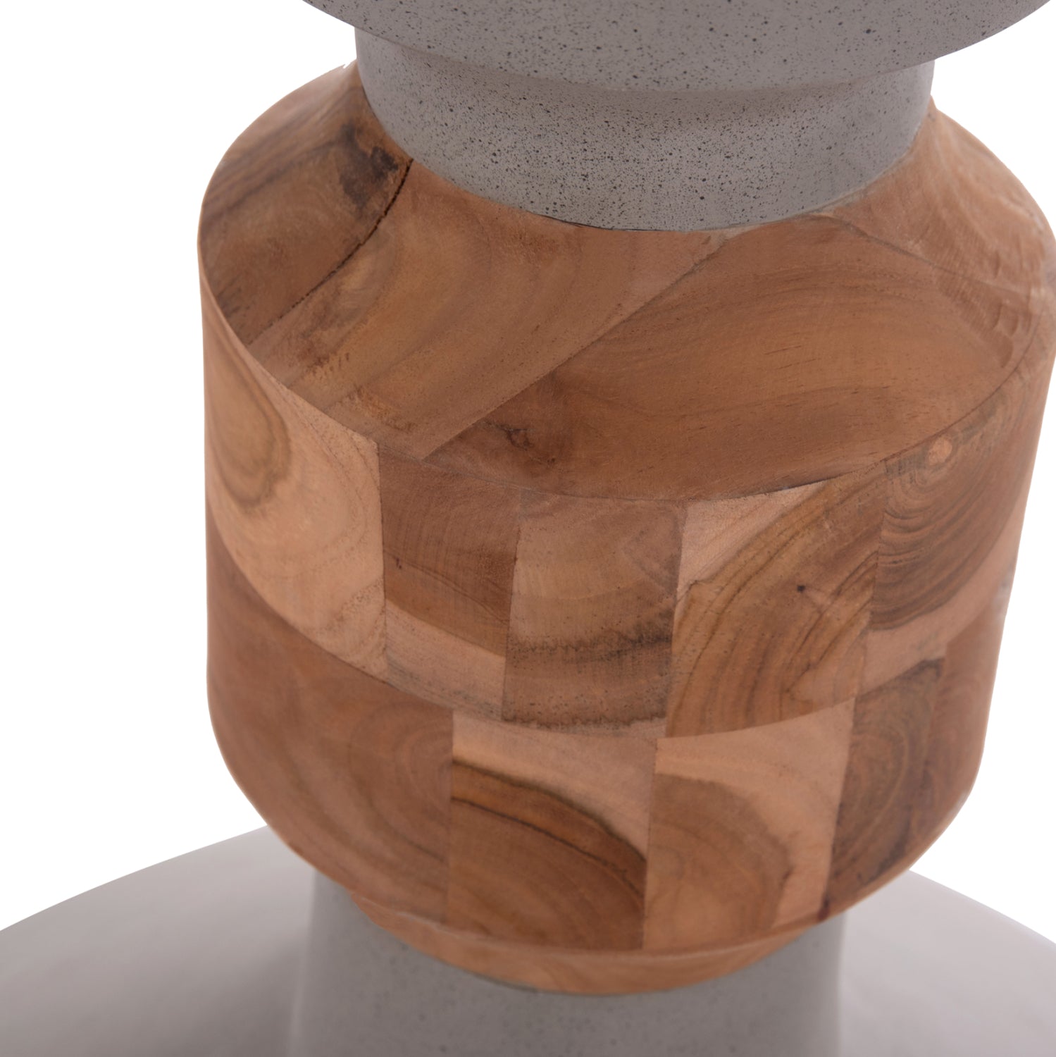 Декоративна подова ваза Nebula фибро цимент сив тиково дърво φ60x115см.