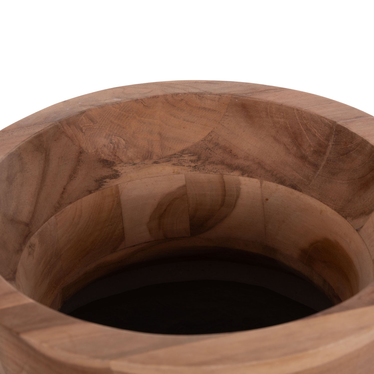 Декоративна подова ваза Линтер фибро цимент сив--тиково дърво φ34x60hcm.