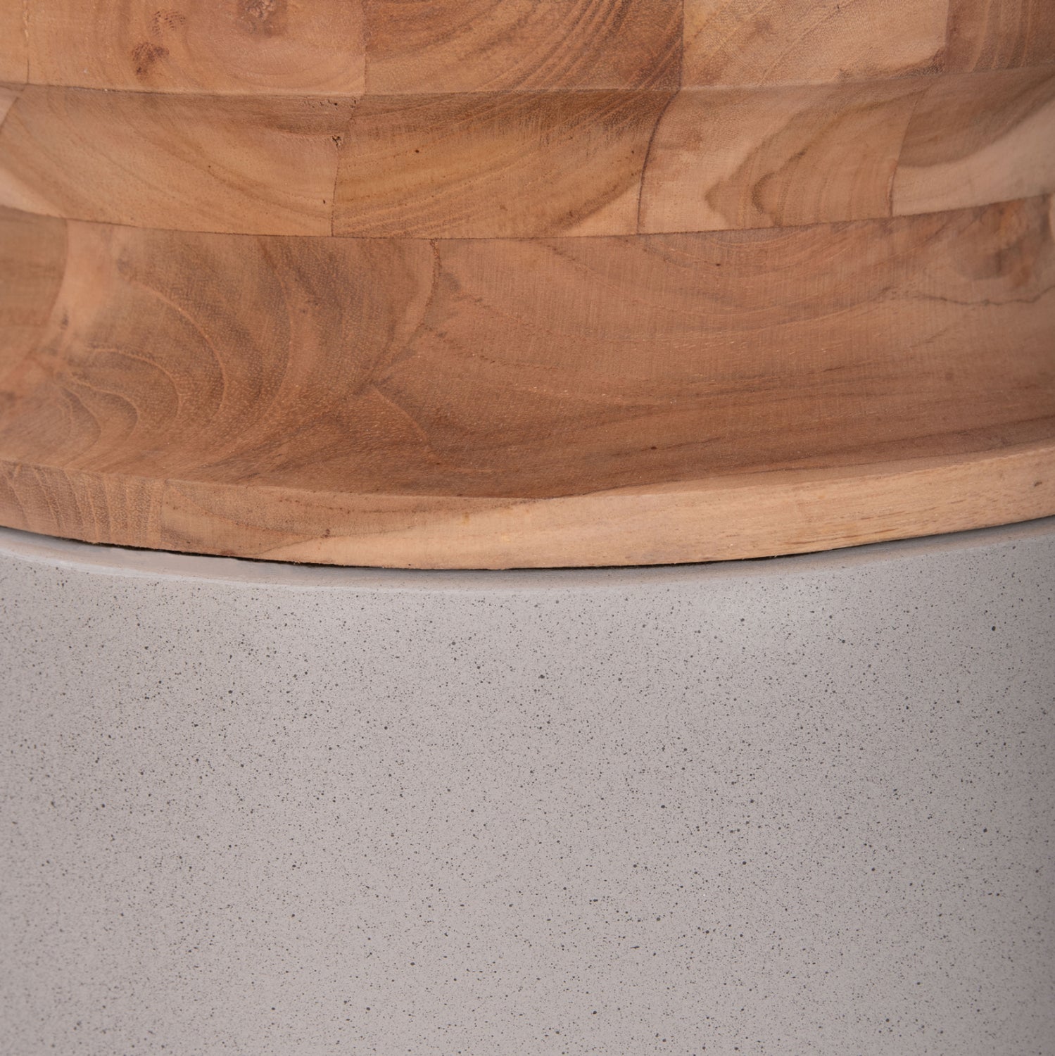 Декоративна подова ваза Линтер фибро цимент сив--тиково дърво φ34x60hcm.