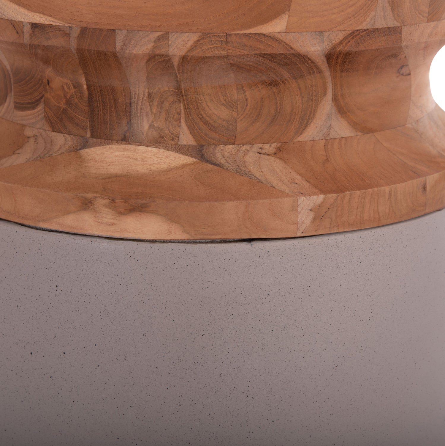 Декоративна подова ваза Интер фибро цимент сив мат--тиково дърво φ34x60hcm