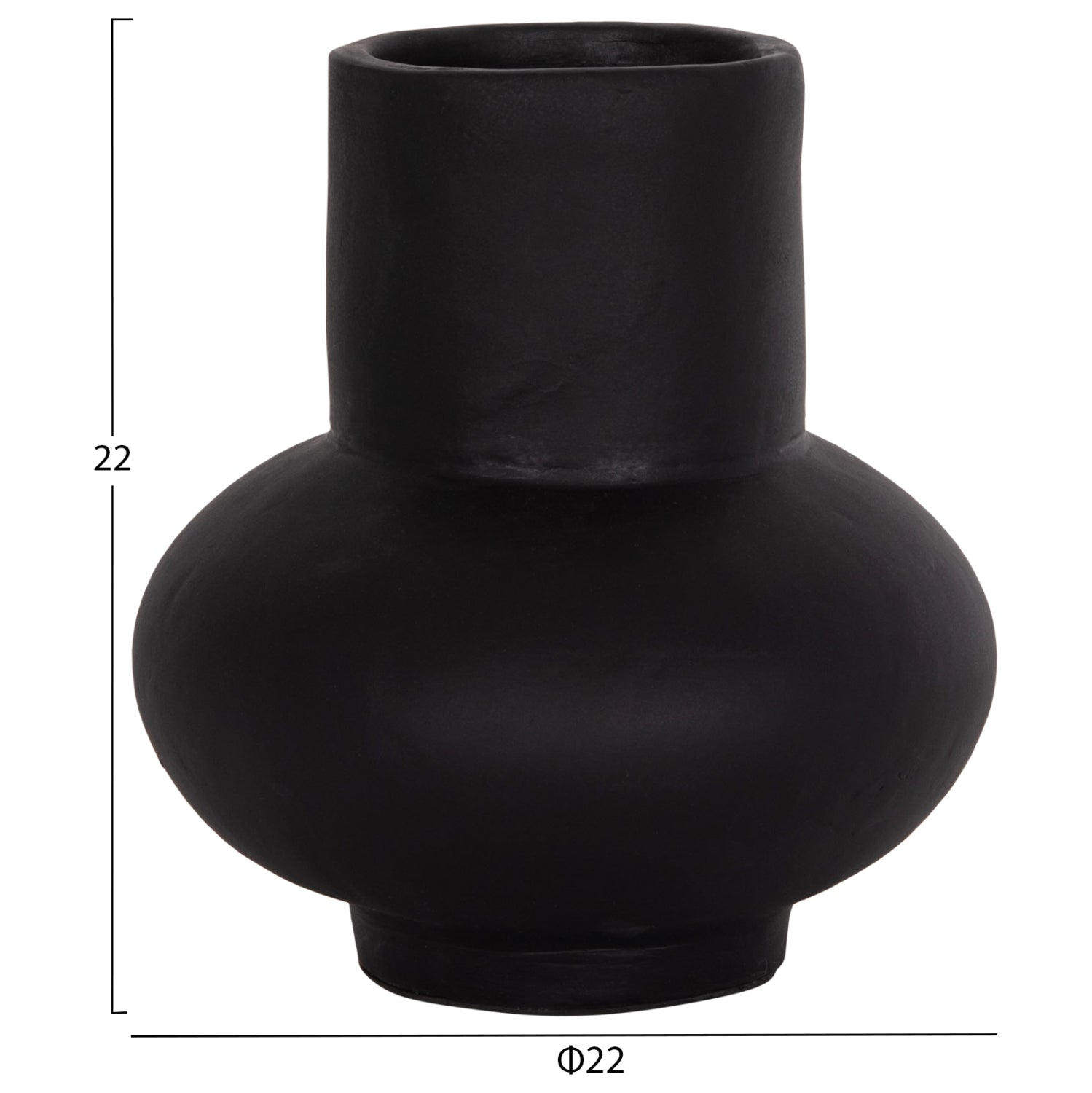 Настолна декоративна ваза от теракота lema в черно--φ22x22hcm.