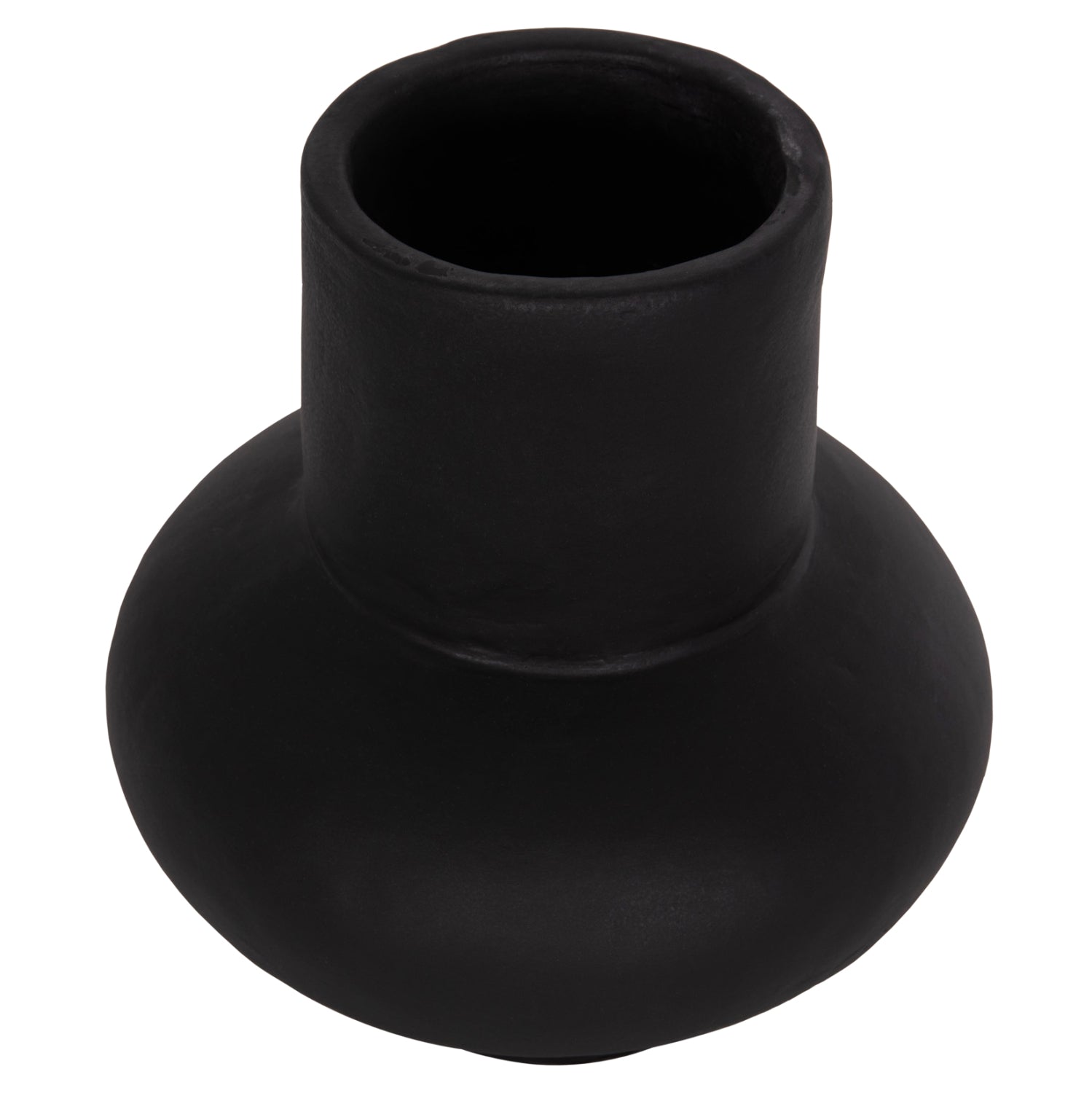 Настолна декоративна ваза от теракота lema в черно--φ22x22hcm.