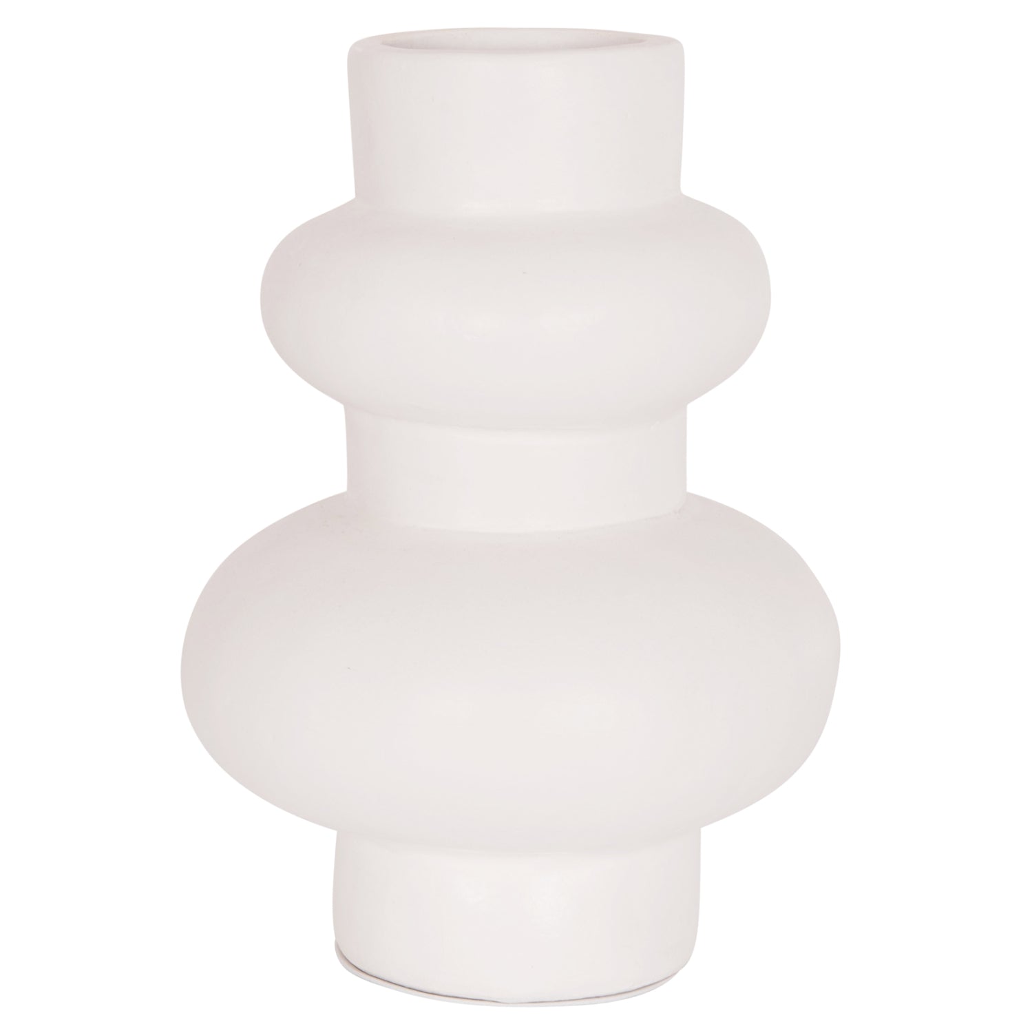 Настолна декоративна ваза от теракота LEMA в бяло--φ22x29hcm.