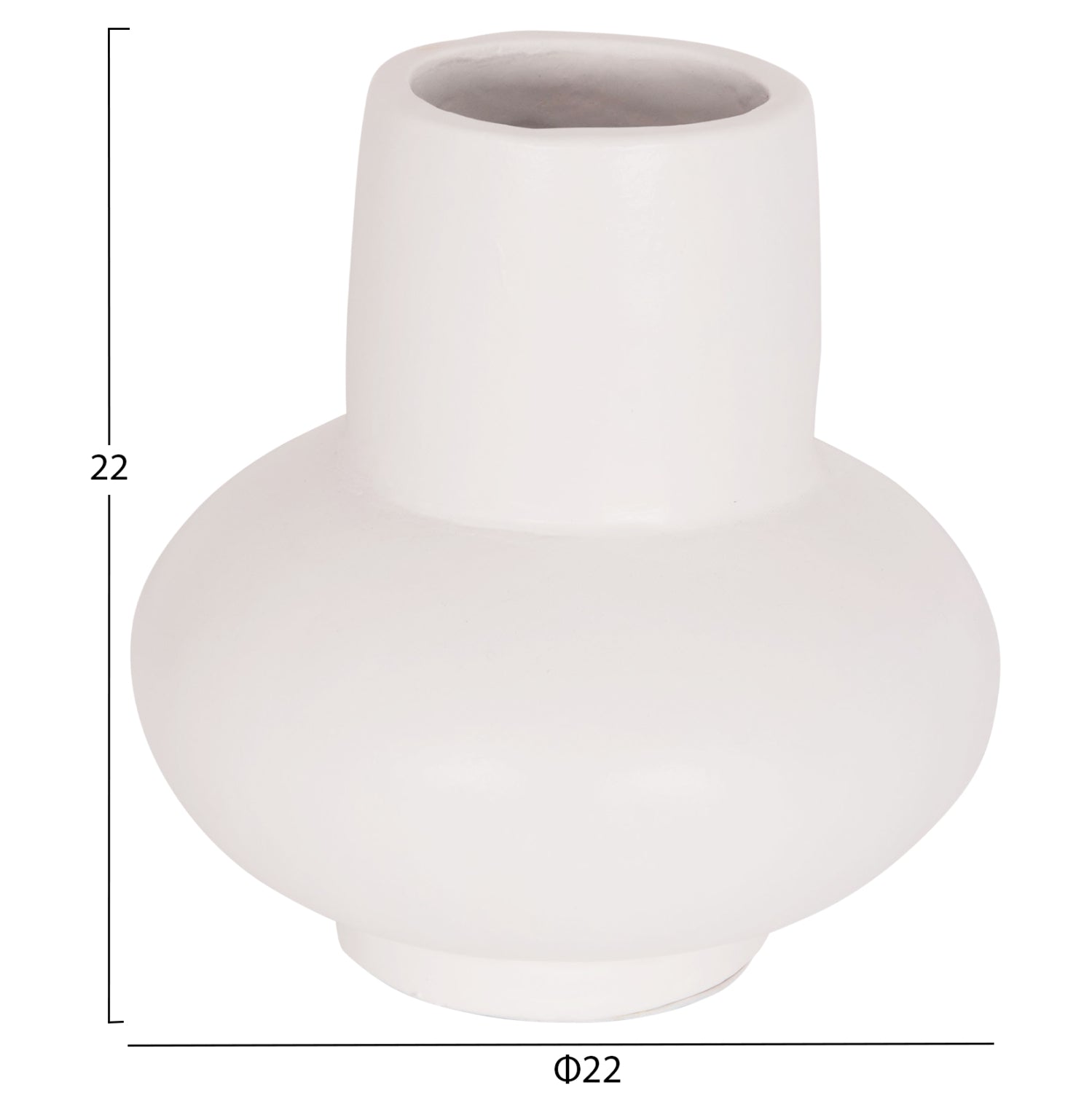 Декоративна ваза от теракота LEMA в бяло--φ22x22cm.