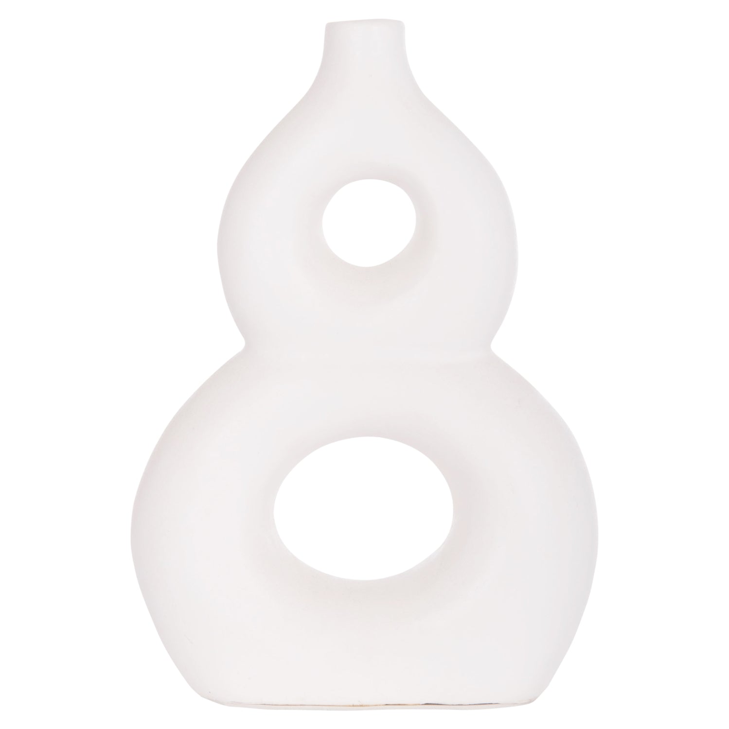 Декоративна настолна ваза фиорин теракота в бяло--21x7.5x31см.