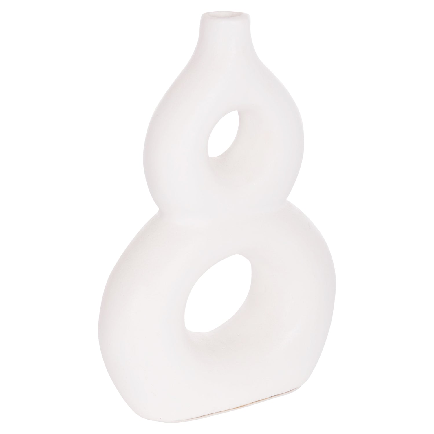 Декоративна настолна ваза фиорин теракота в бяло--21x7.5x31см.