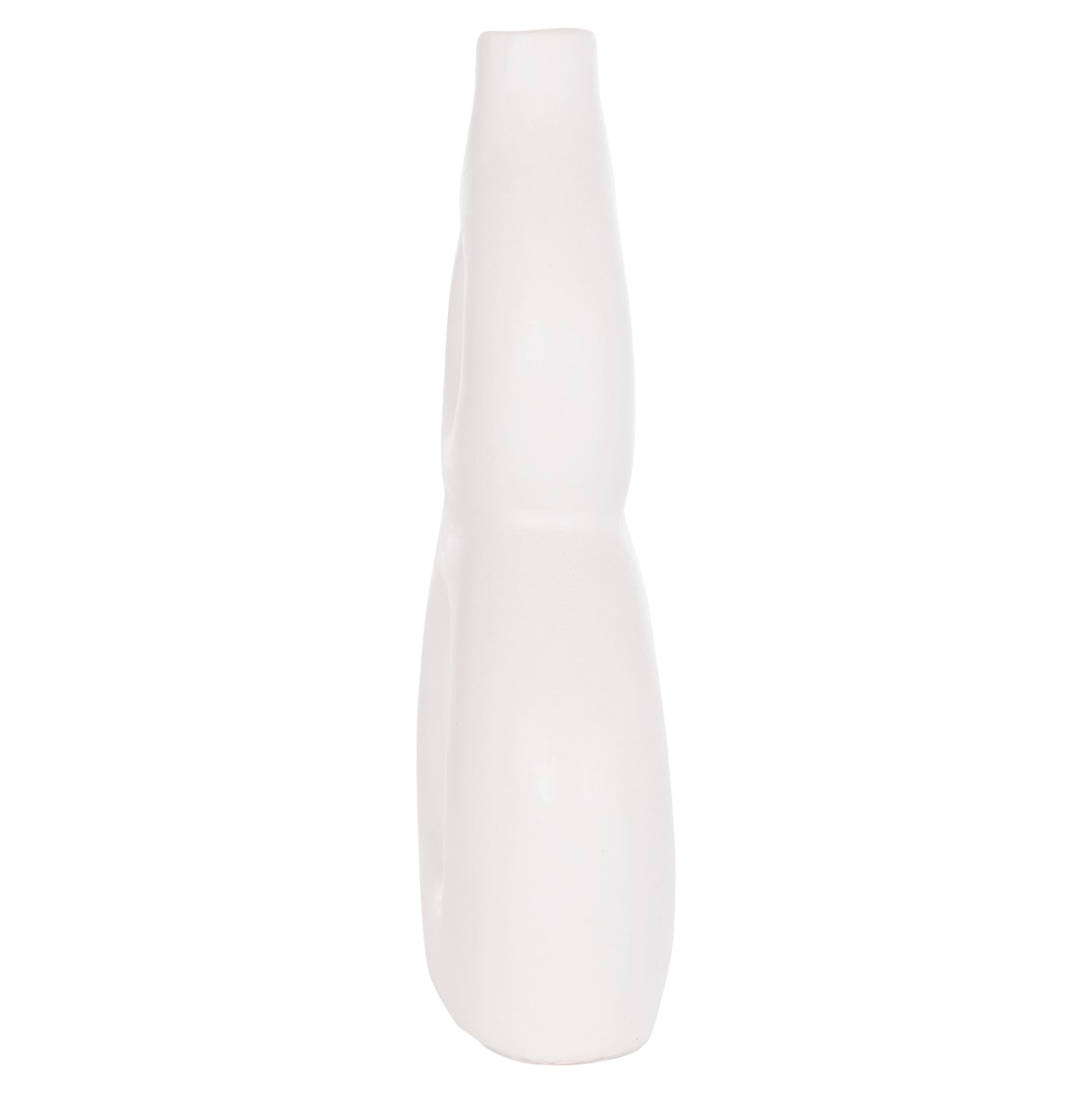 Декоративна настолна ваза фиорин теракота в бяло--21x7.5x31см.