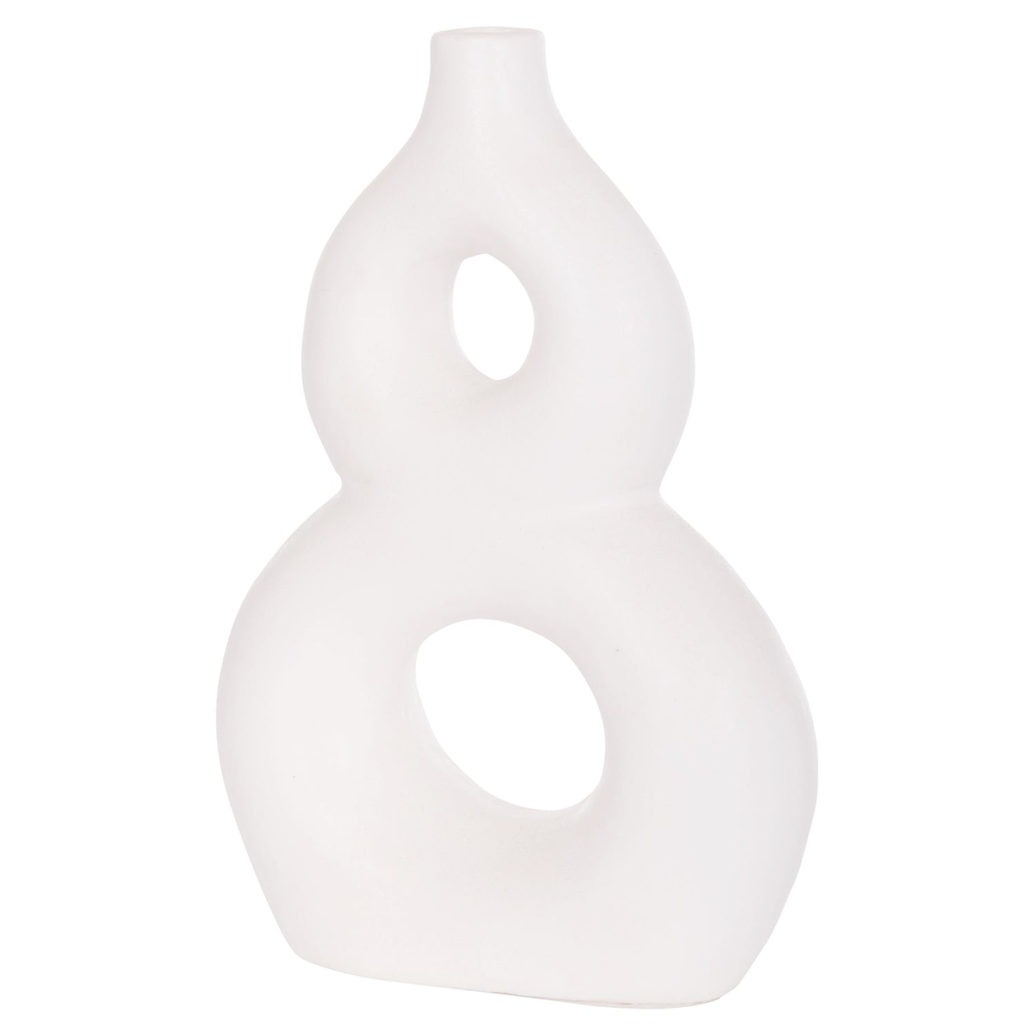 Декоративна настолна ваза фиорин теракота в бяло--21x7.5x31см.