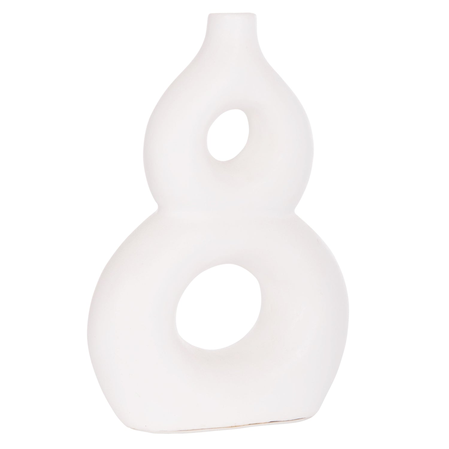 Декоративна настолна ваза фиорин теракота в бяло--21x7.5x31см.