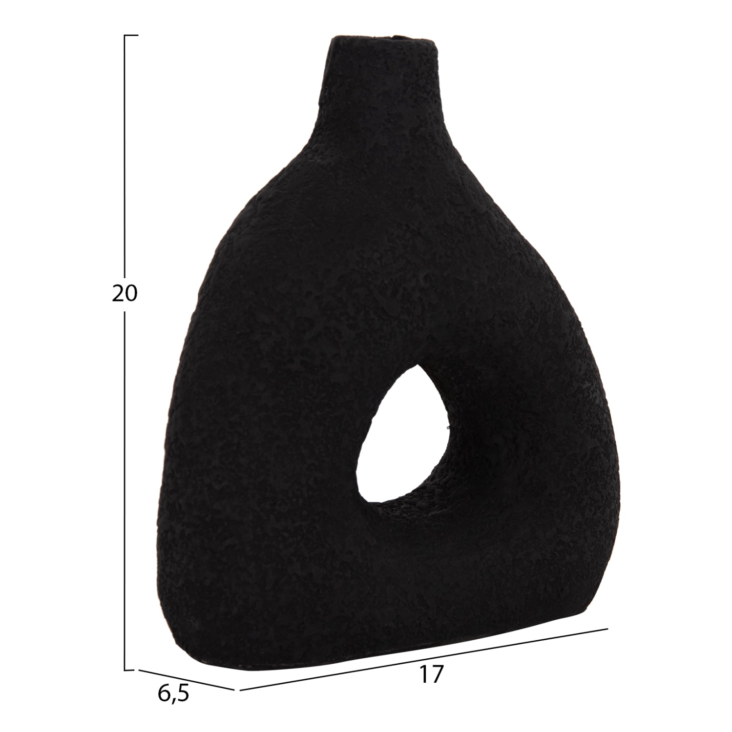 Декоративна ваза за маса DECANT КГ4667.01m теракота в черно--17x6.5x20cm.