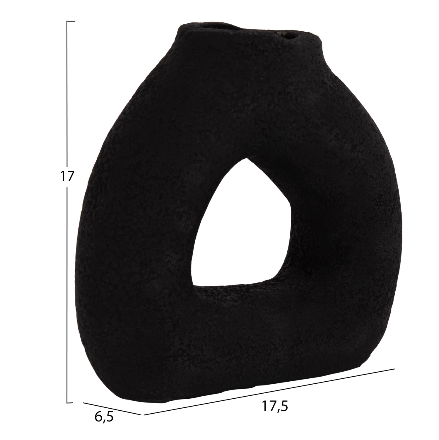 Декоративна ваза DECANT теракота в черно--17.5x6.5x17см.