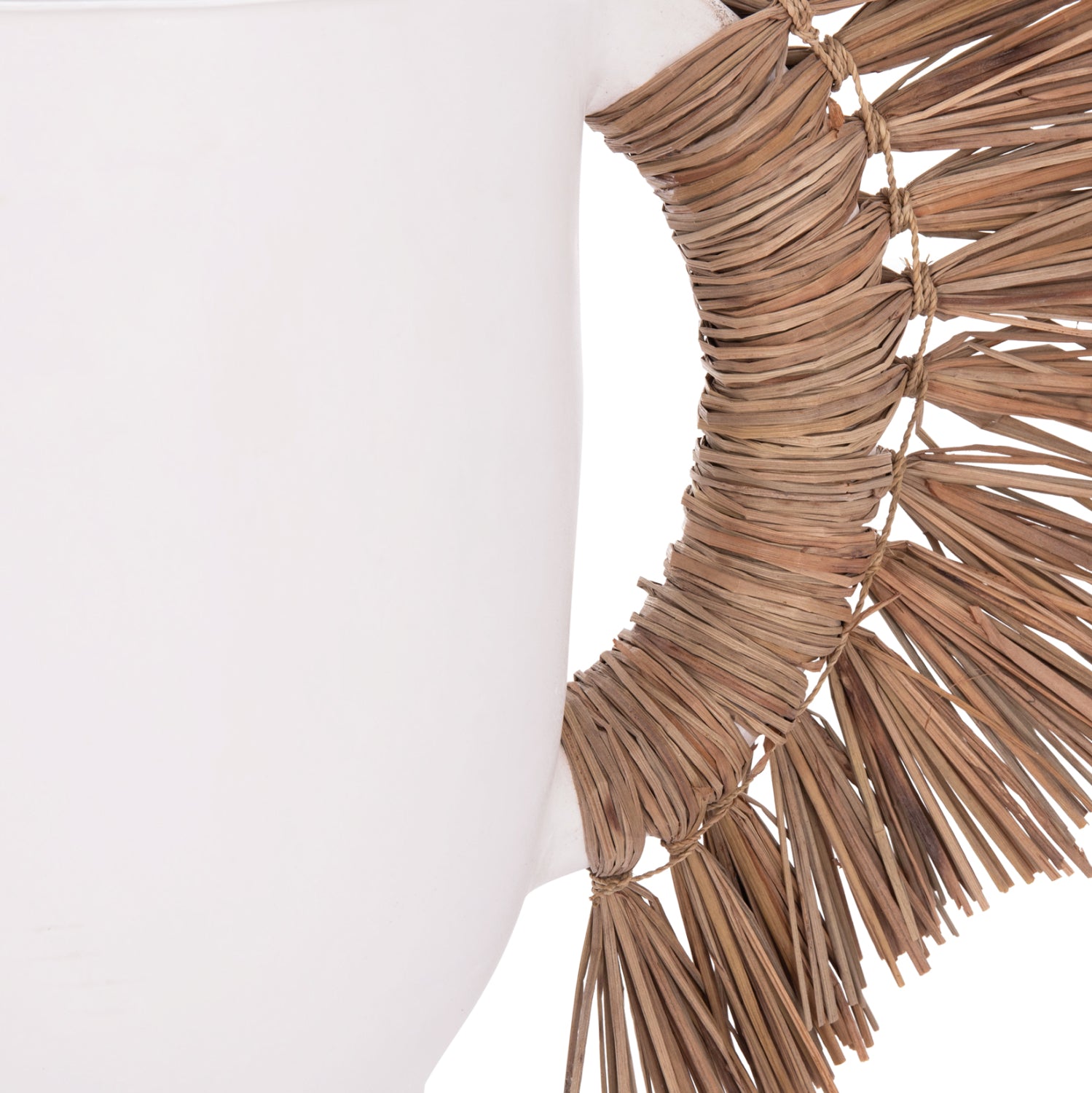 Декоративна ваза Alioca бяла теракота и трева -- 64x22x38см