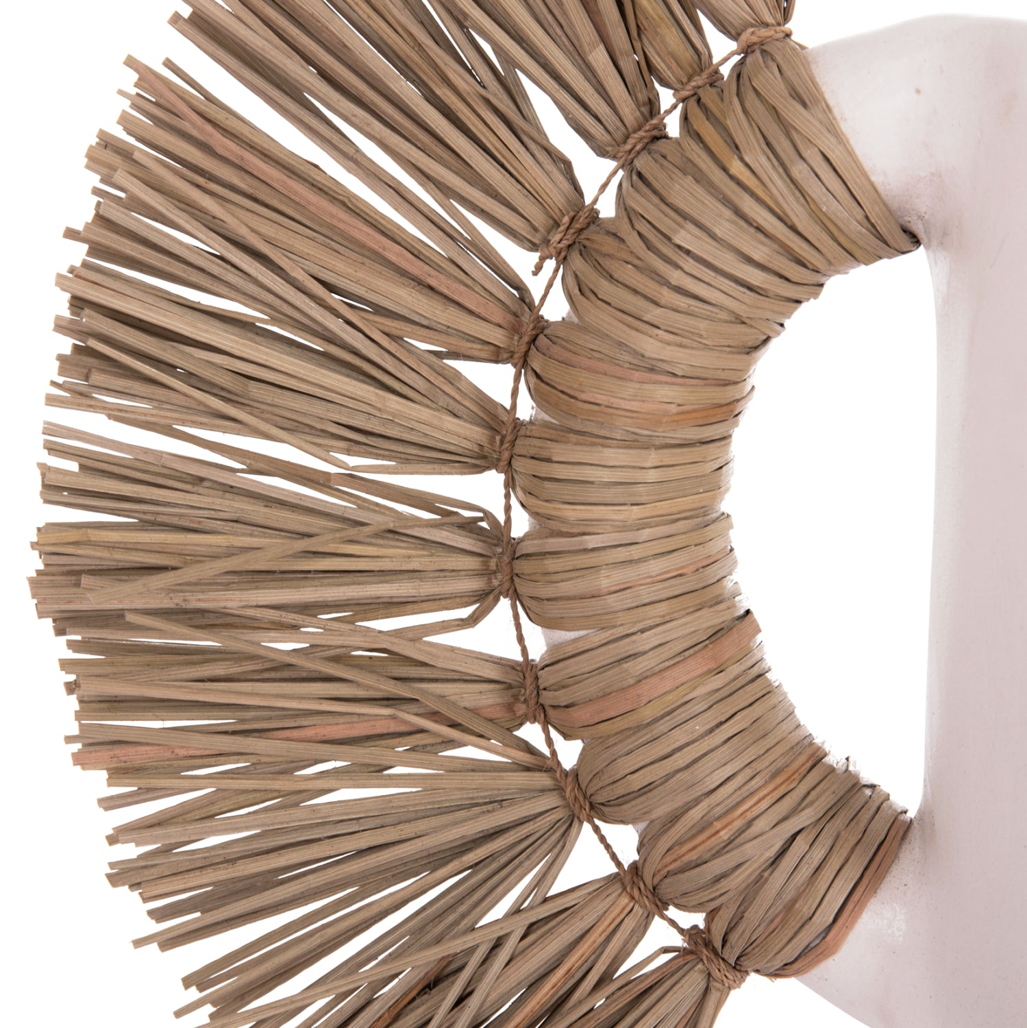 Декоративна ваза Alica бяла теракота и трева -- 55x19x34см