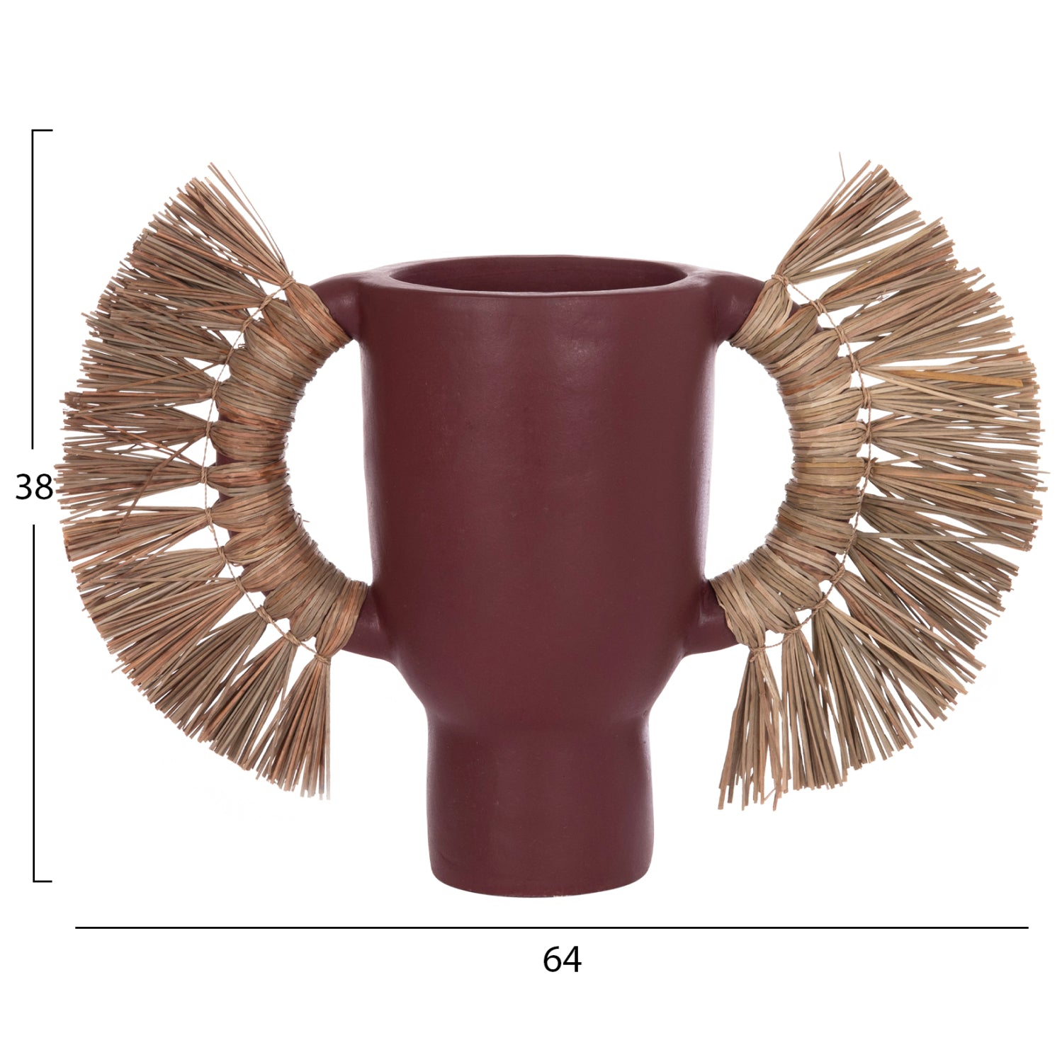 Декоративна ваза Alica теракота и трева -- 64x22x38см