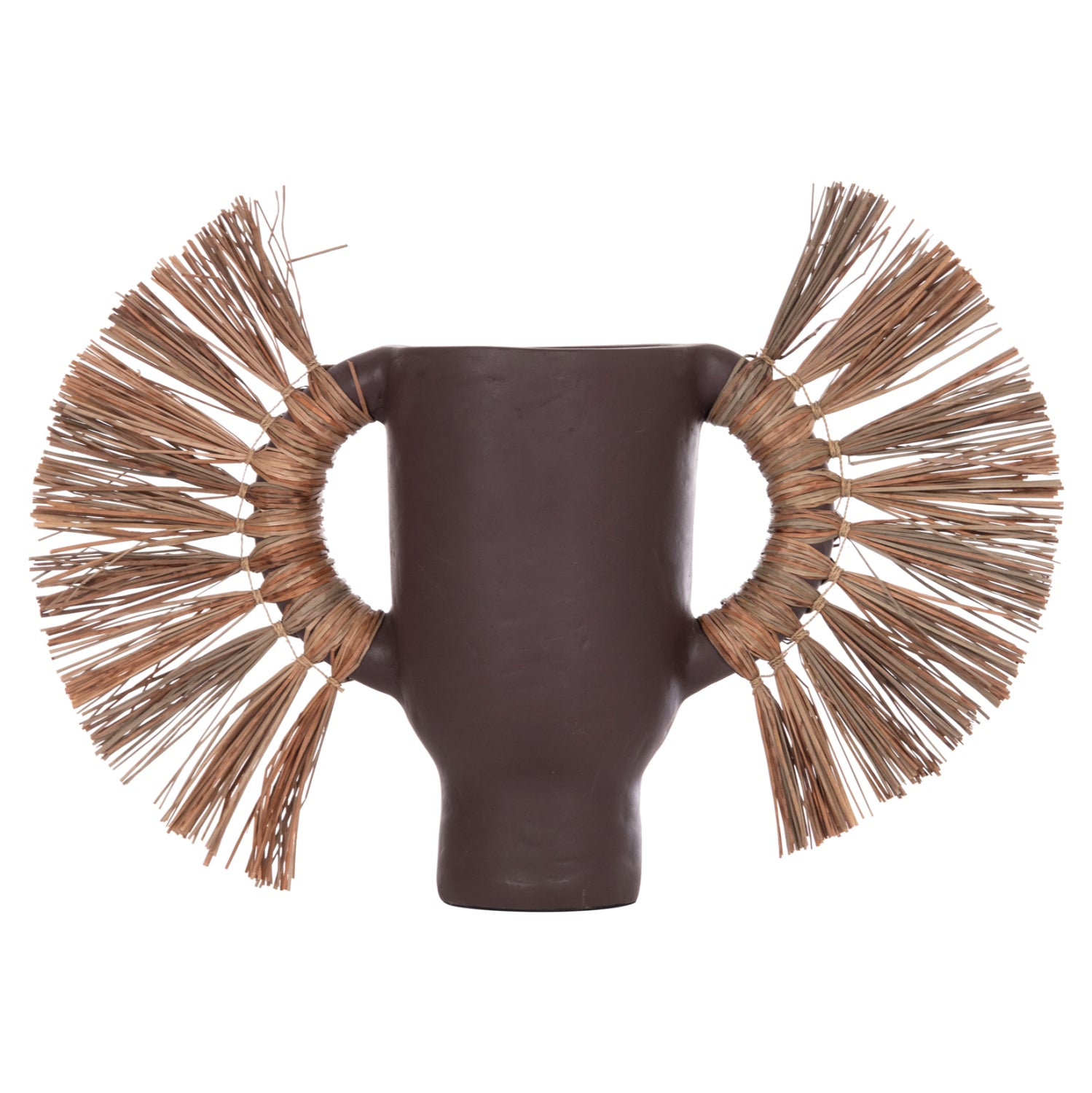 Декоративна ваза за маса Alica шоколад теракота и трева -- 55x19x34см