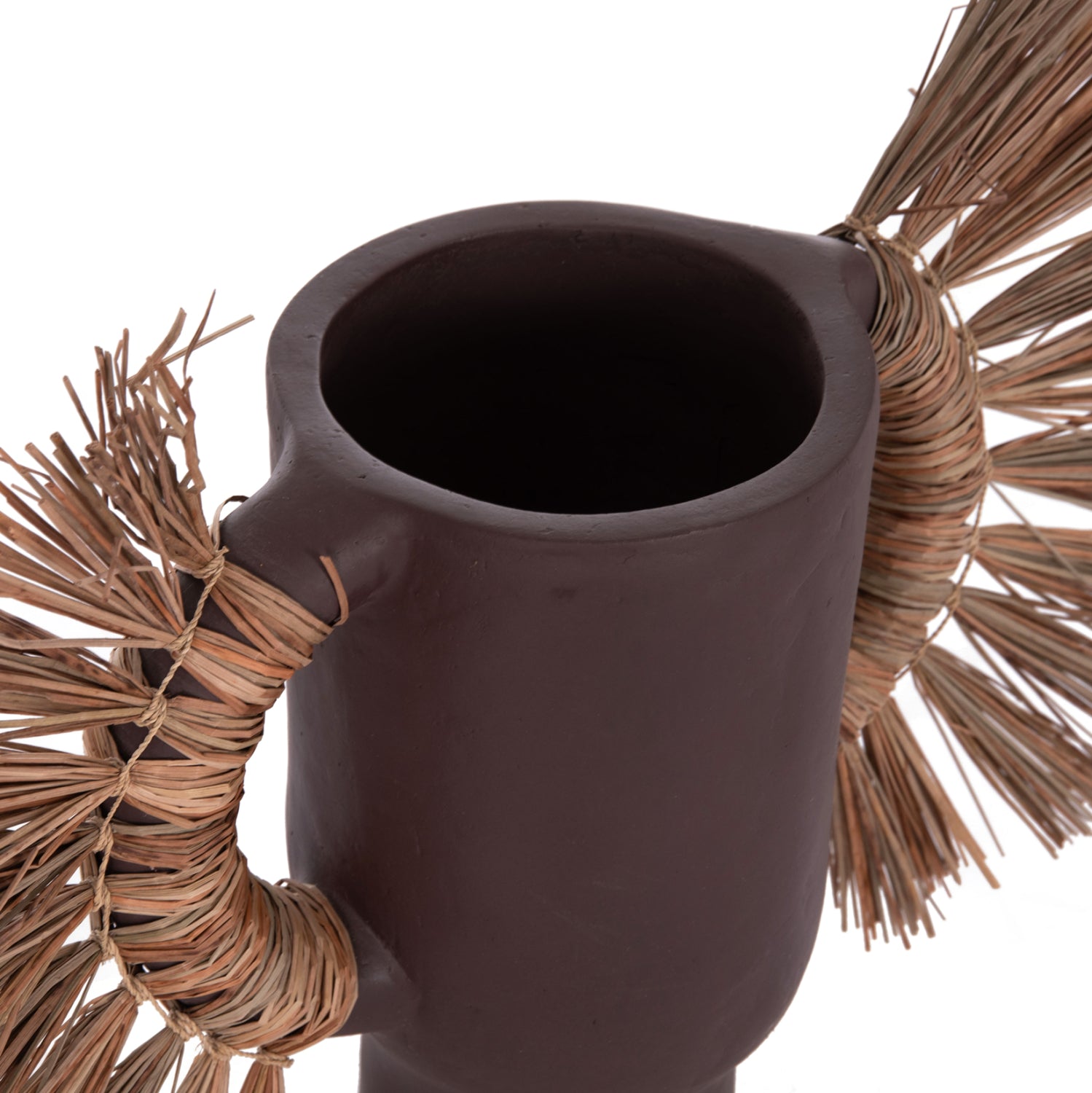 Декоративна ваза за маса Alica шоколад теракота и трева -- 55x19x34см