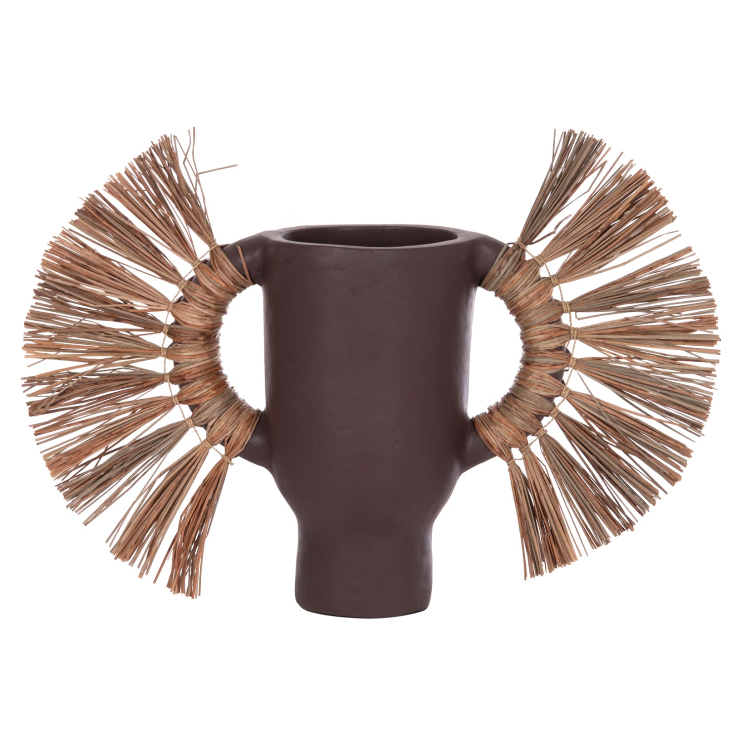 Декоративна ваза за маса Alica шоколад теракота и трева -- 55x19x34см