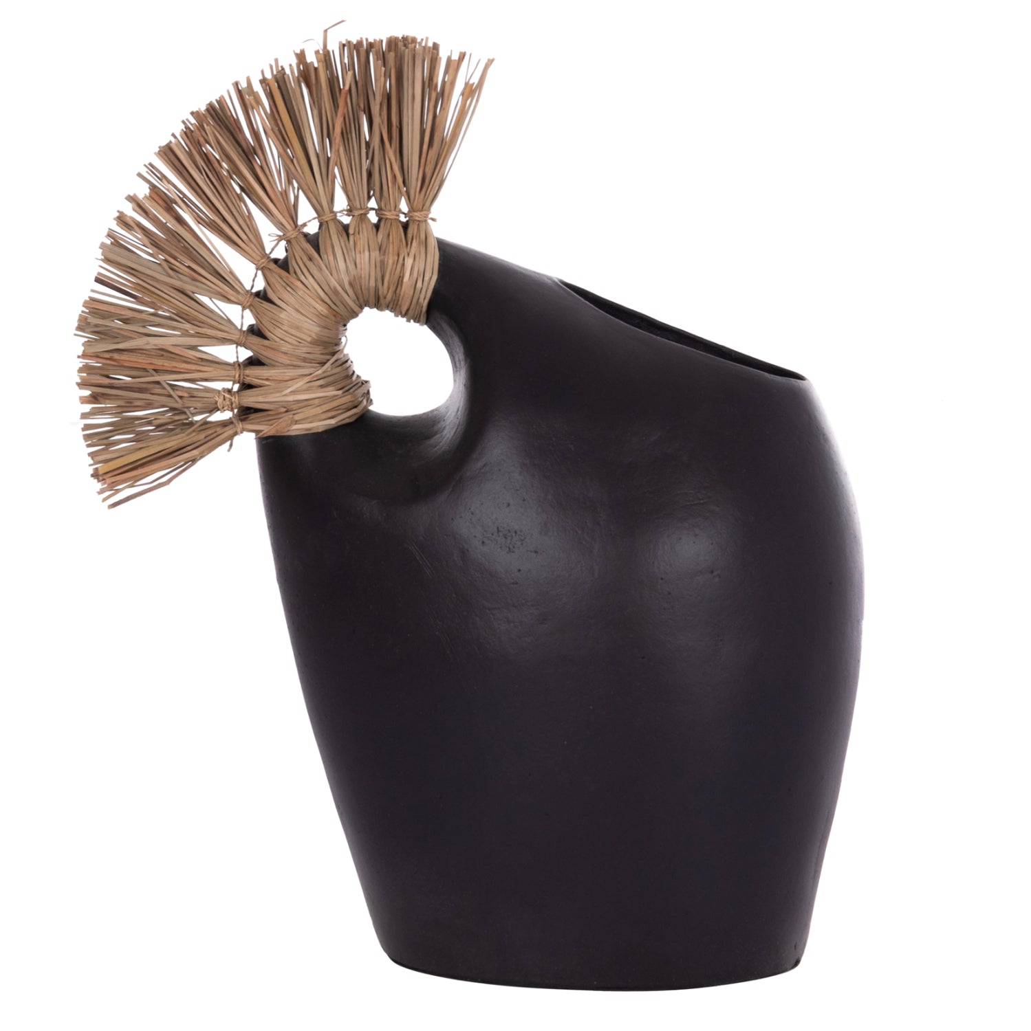 Декоративна маса Аlica2 черна теракота и трева -- 44x18x50см