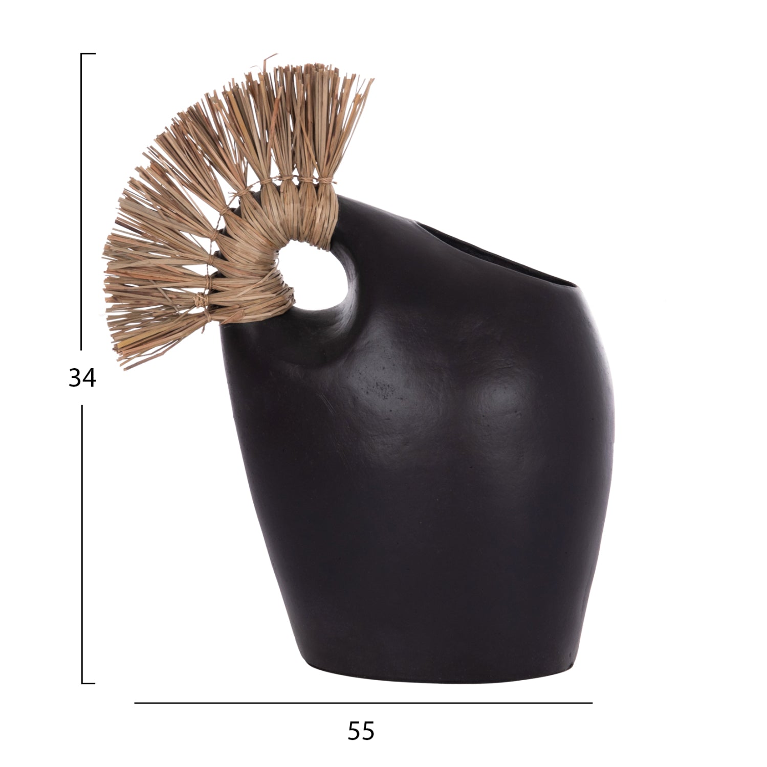 Декоративна маса Аlica2 черна теракота и трева -- 44x18x50см