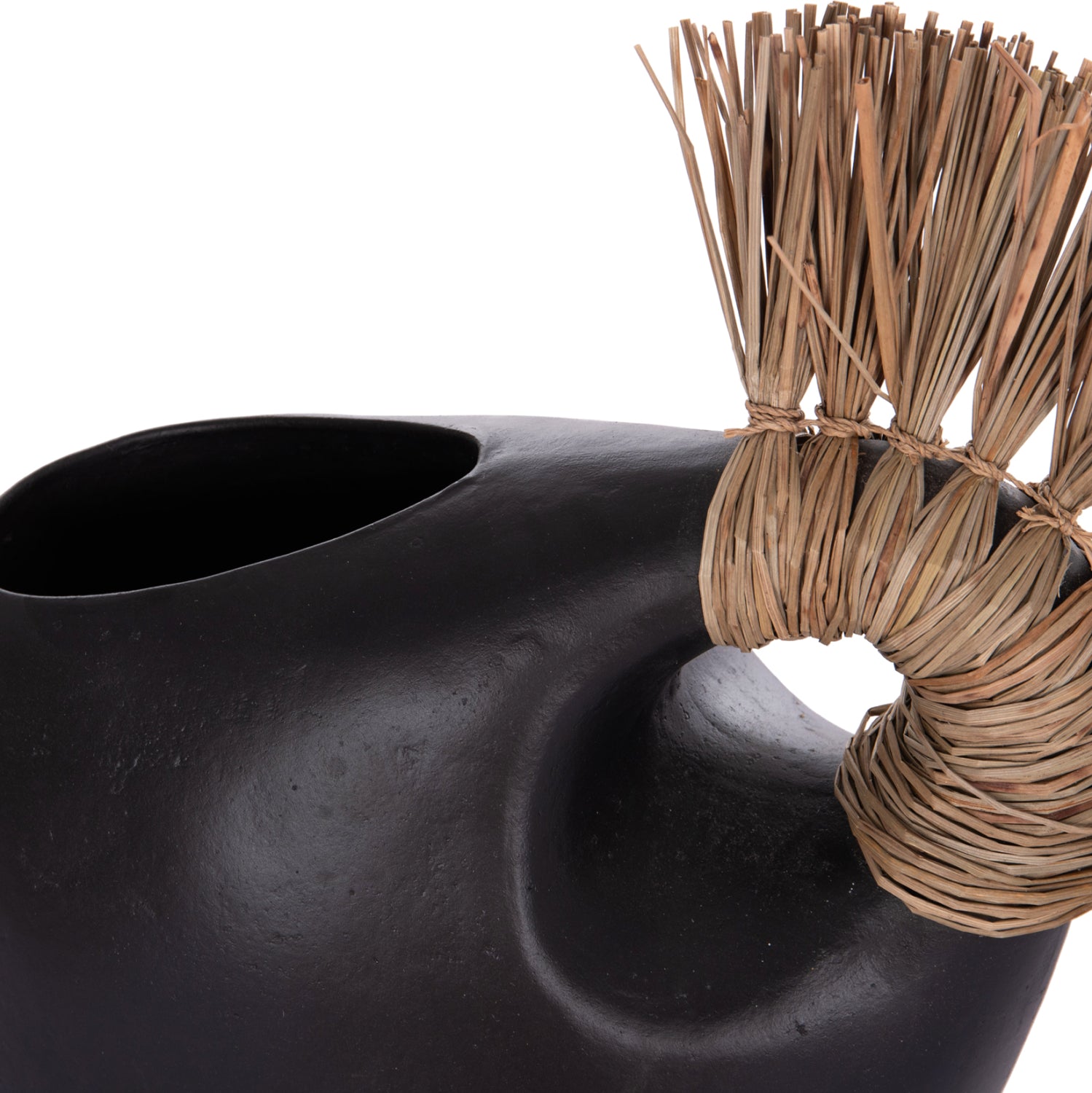 Декоративна маса Аlica2 черна теракота и трева -- 44x18x50см