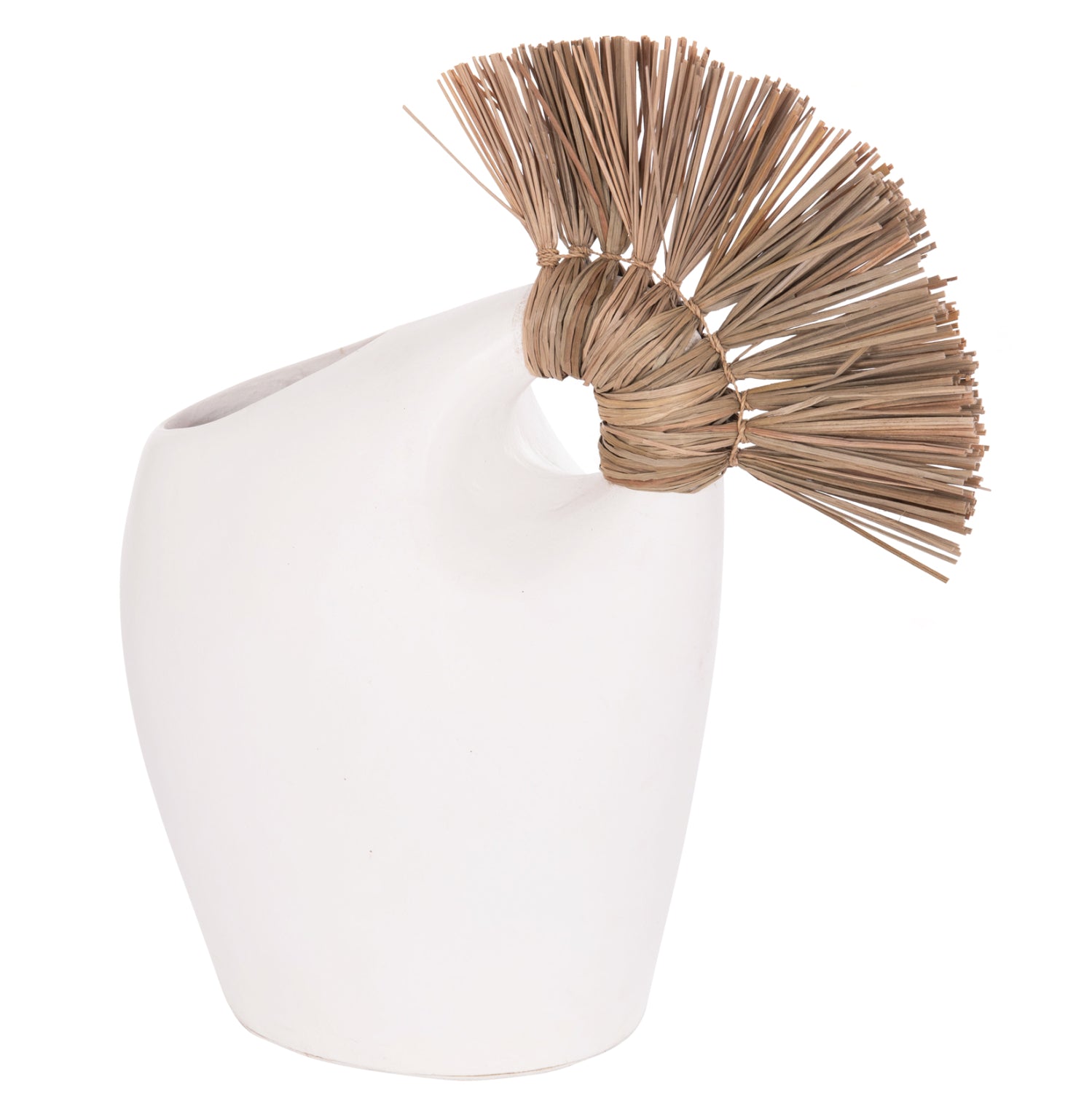 Декоративна маса Аlica2 бяла теракота и трева -- 44x18x50см