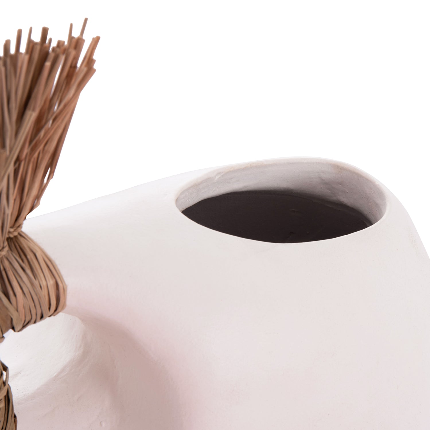 Декоративна маса Аlica2 бяла теракота и трева -- 44x18x50см