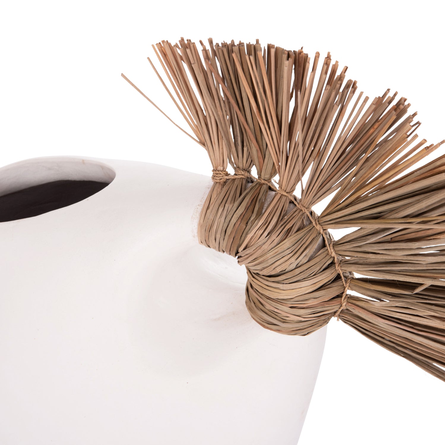 Декоративна маса Аlica2 бяла теракота и трева -- 44x18x50см