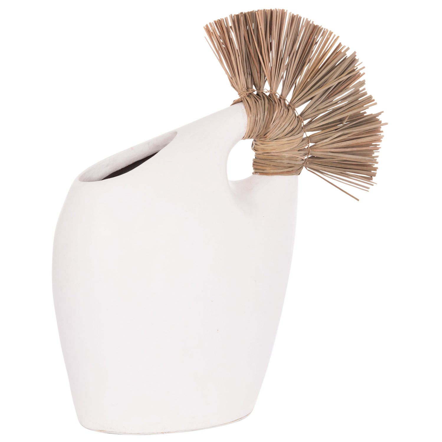 Декоративна маса Аlica2 бяла теракота и трева -- 44x18x50см