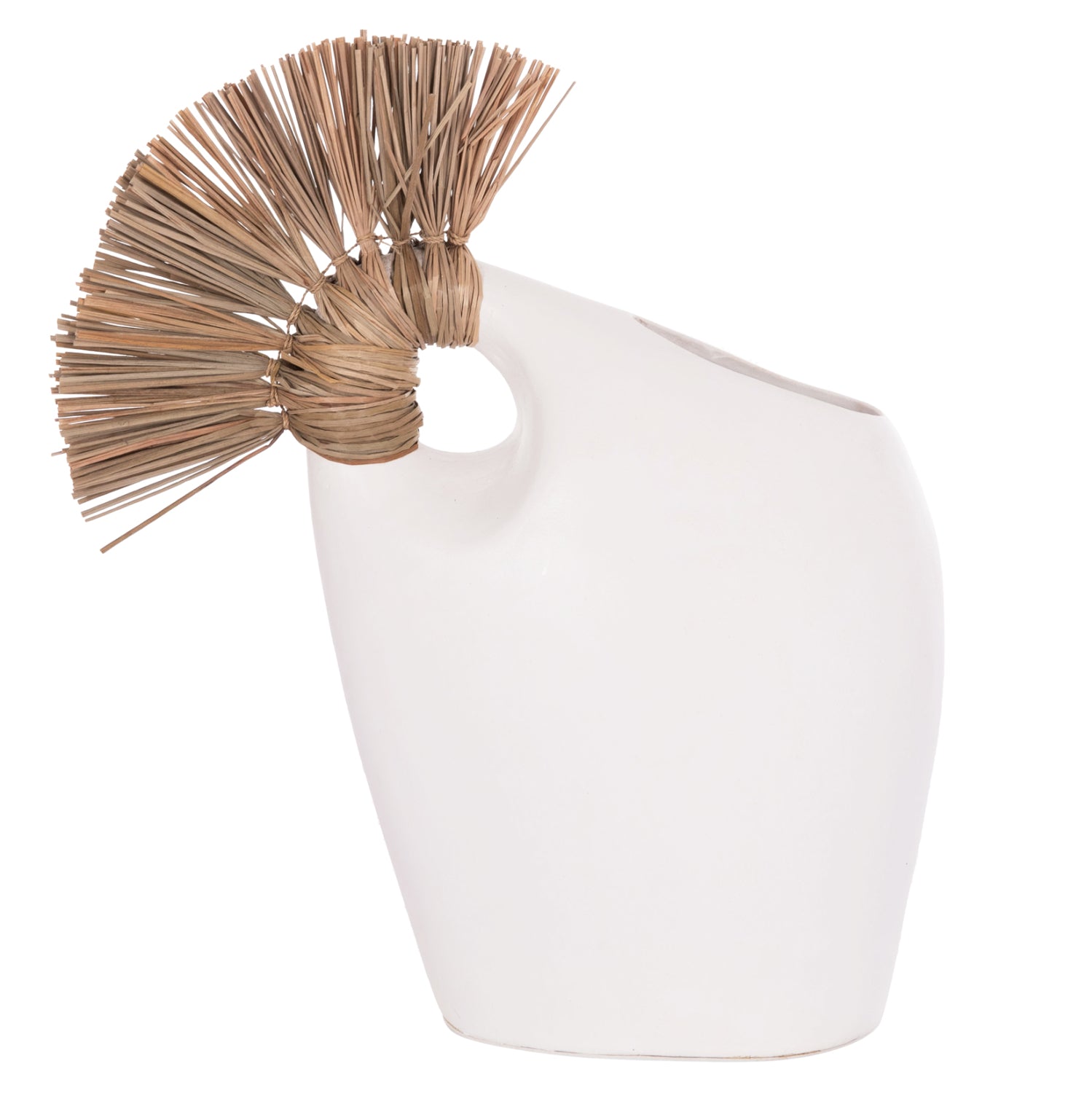 Декоративна маса Аlica2 бяла теракота и трева -- 44x18x50см