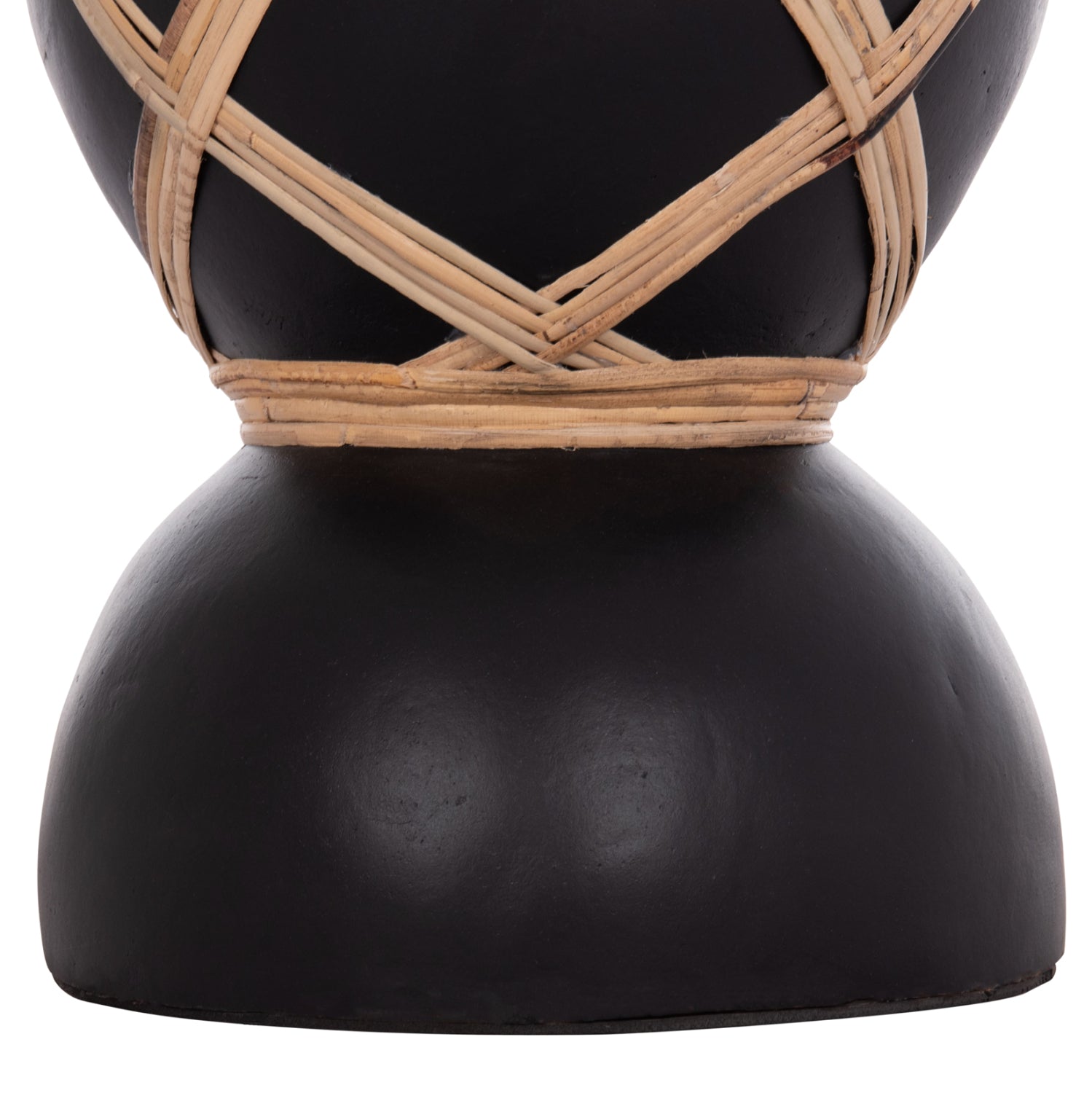 Декоративна подова ваза Мaynard фибро цимент /черен ратан φ27.5x50h