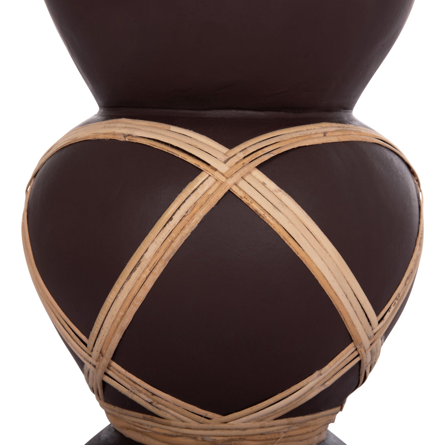 Декоративна подова ваза Мaynard фибро цимент шоколад-ратан φ27.5x50см