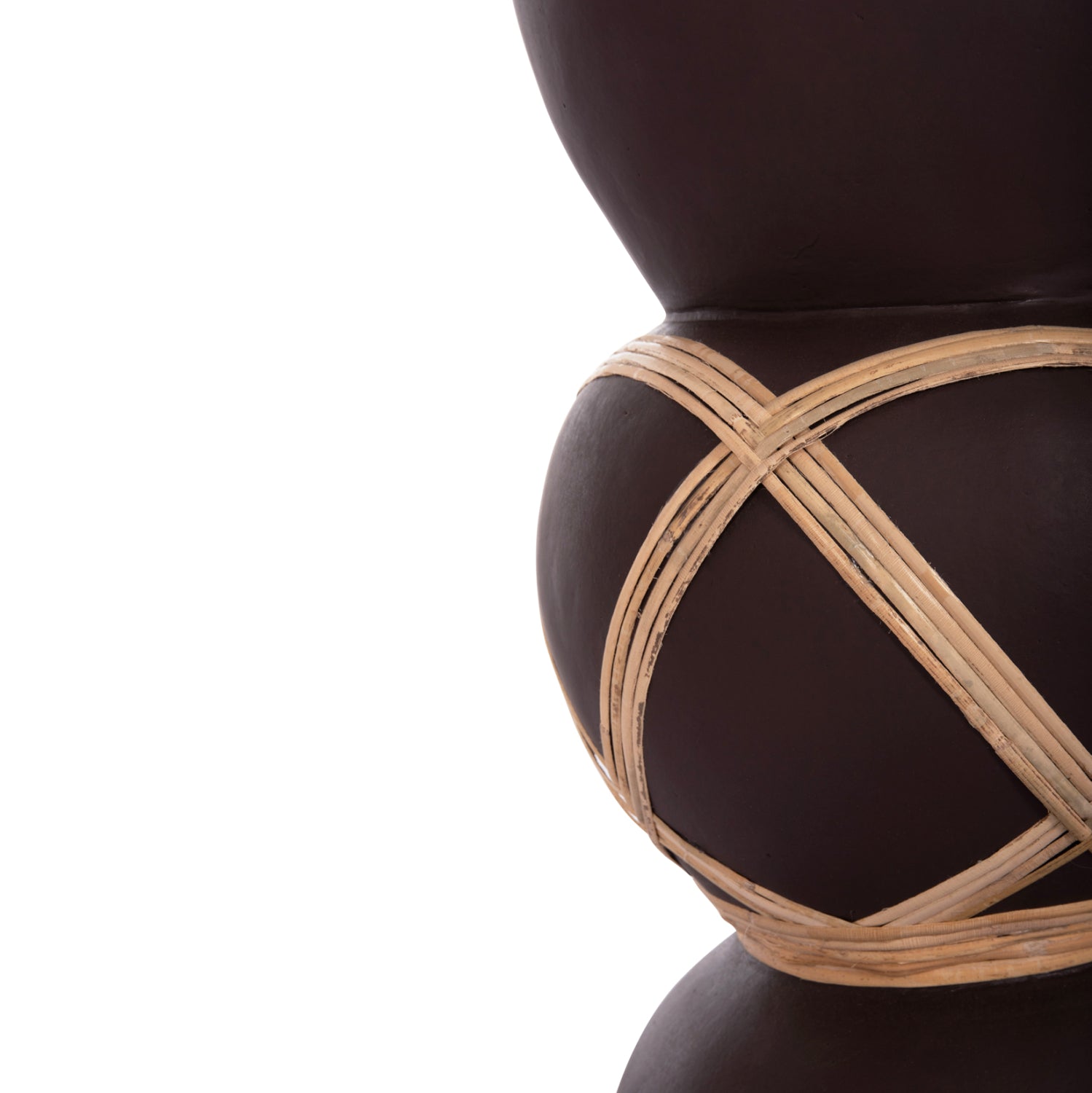 Декоративна подова ваза Мaynard фибро цимент шоколад-ратан φ27.5x50см