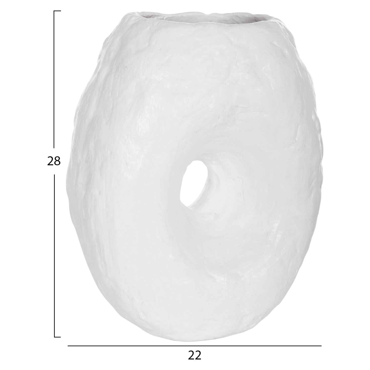 Настолна декоративна ваза namentis бяла теракота--22x13x28h