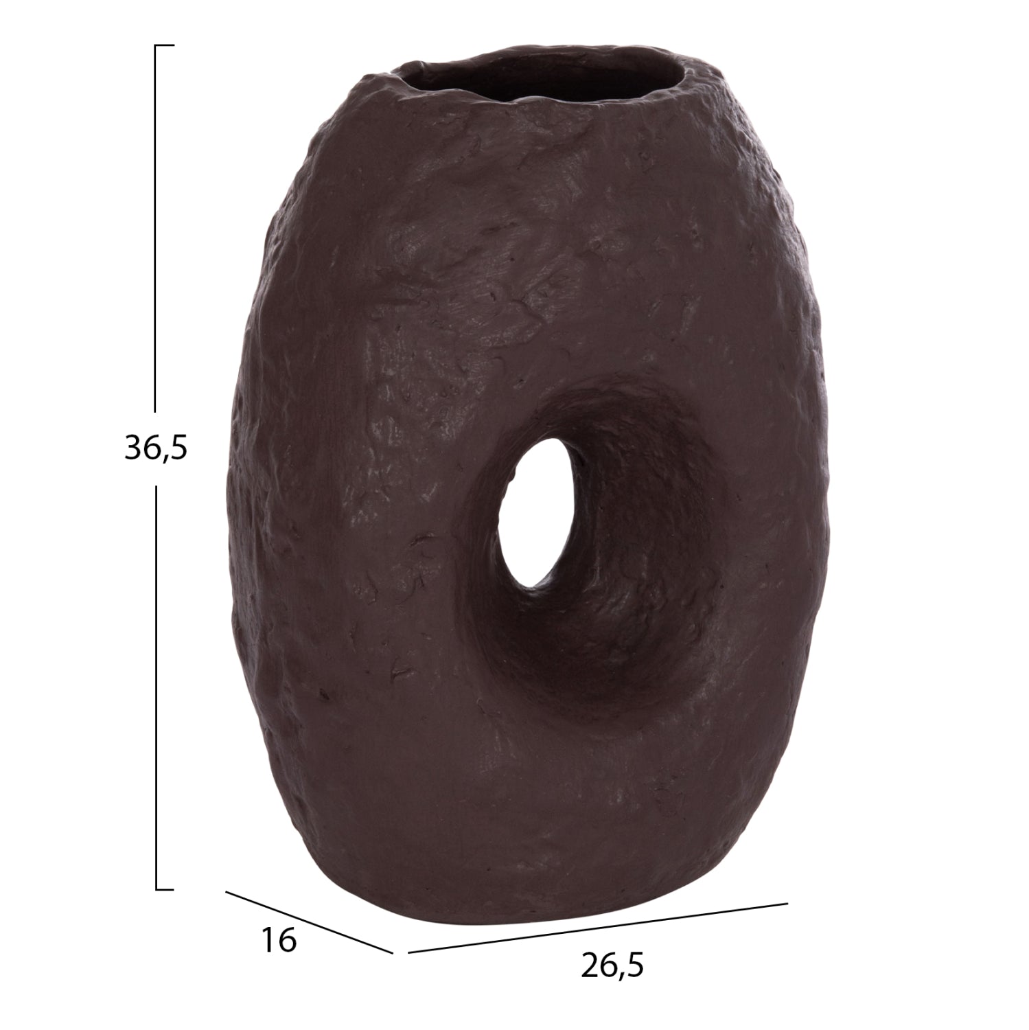 Настолна декоративна ваза namentis шоколад теракота--26.5x16x36.5cm