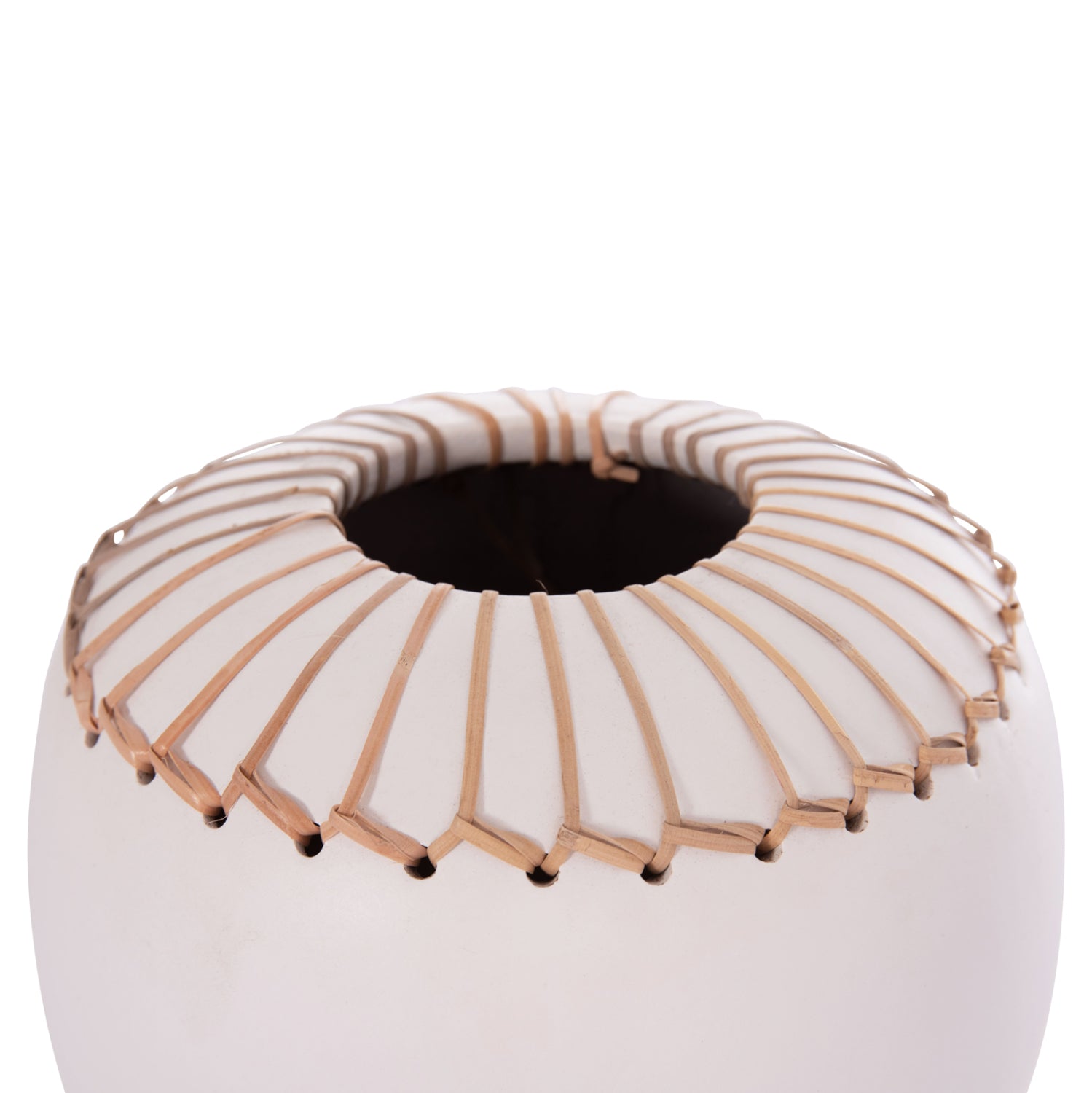 Декоративна ваза Lennox теракота в бяло -- φ22x20всм