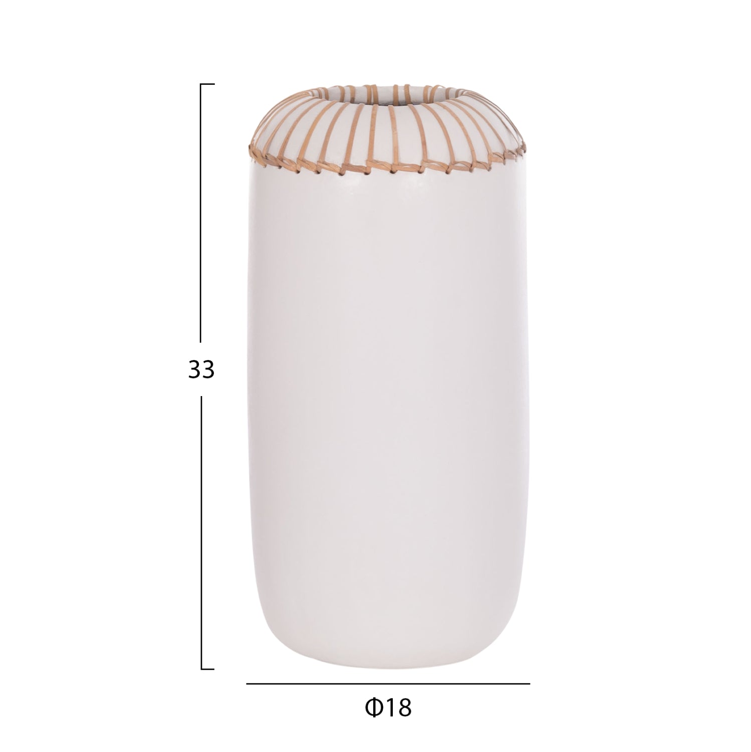 Декоративна ваза Lennox теракота в бяло -- φ18x33hсм