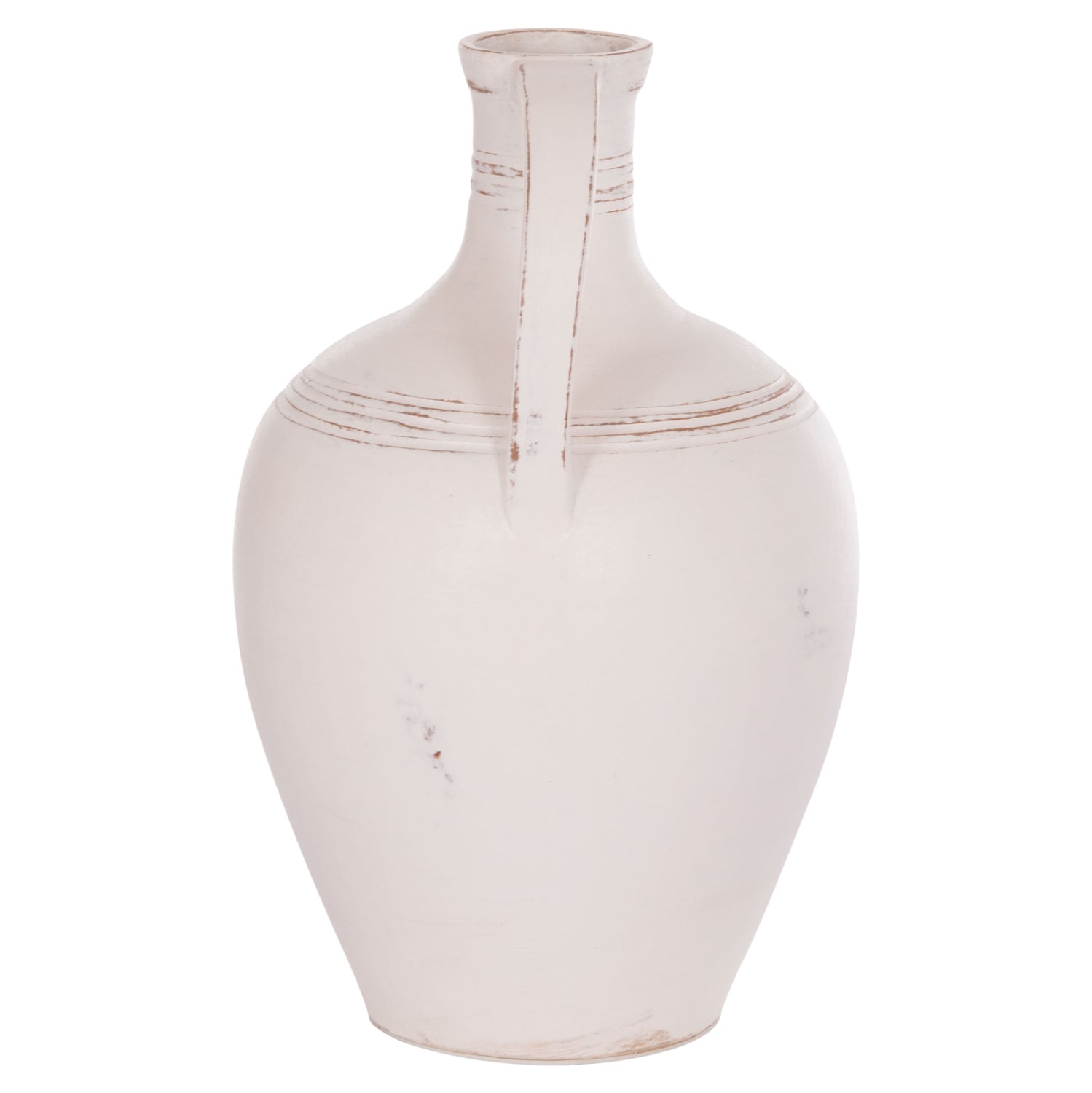 Декоративна амфора FEAX бял теракота--35х35х58см.