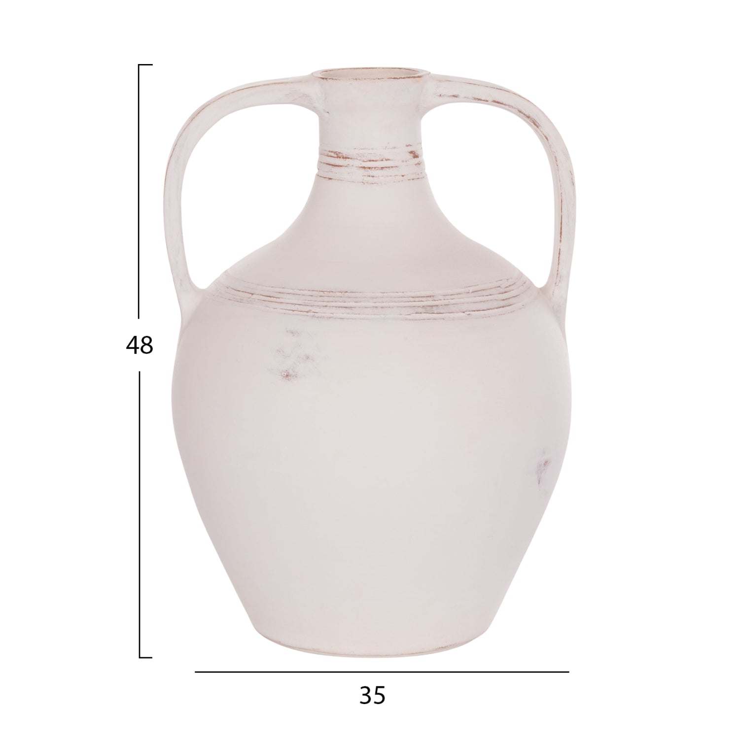 Декоративна амфора FEAX бял теракота--35х35х48см.