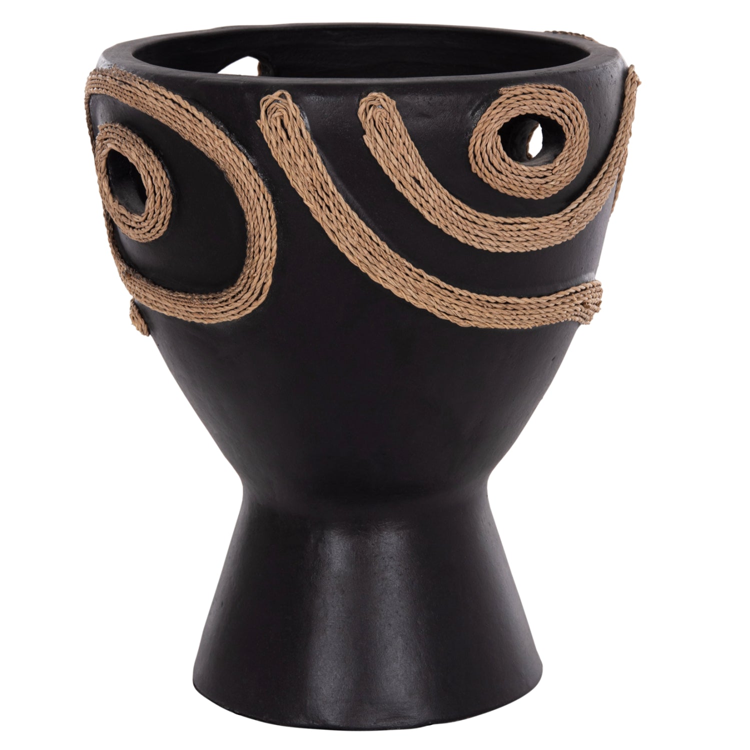 Декоративна ваза за маса Dean теракота в черно-ф23x29cm.