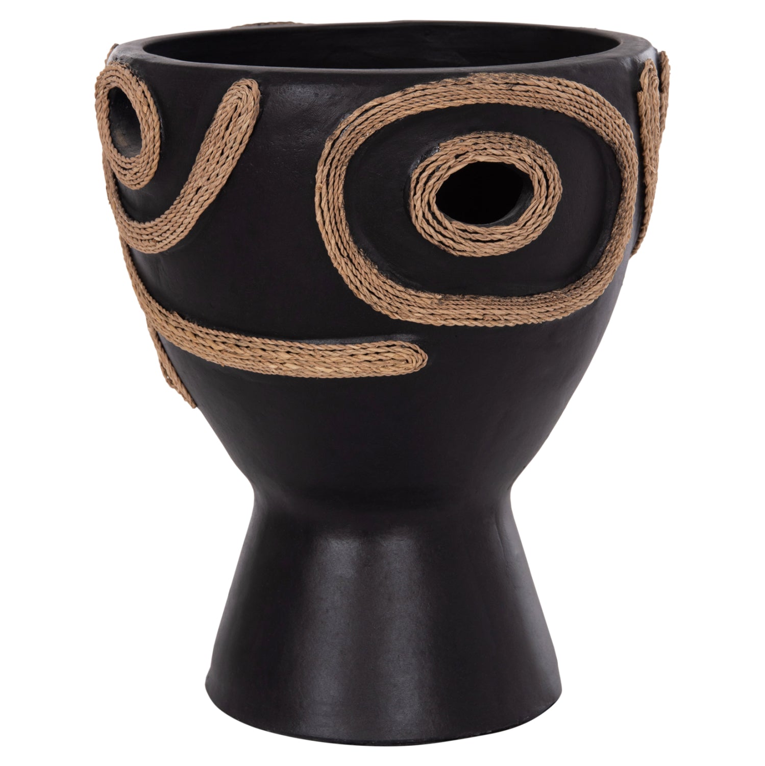 Декоративна ваза за маса Dean теракота в черно-ф23x29cm.