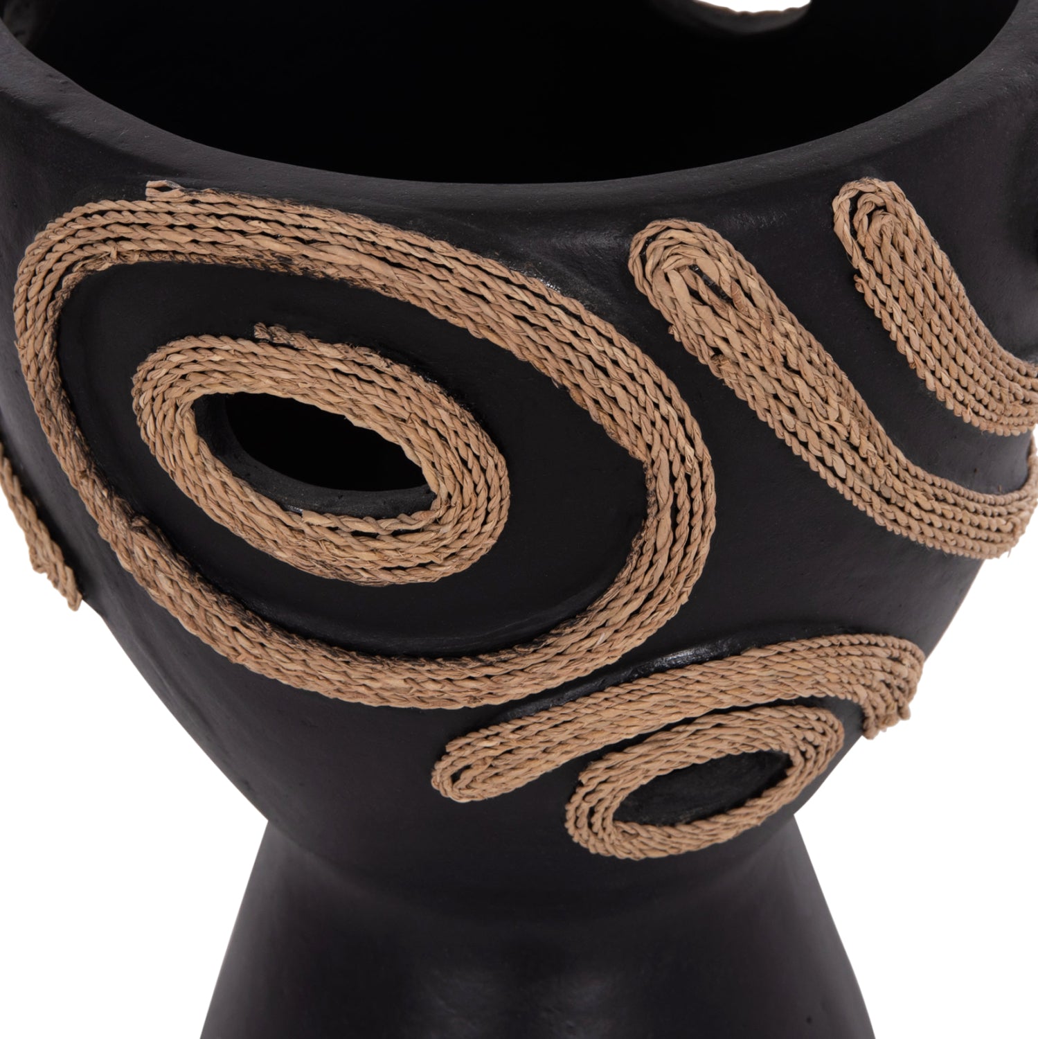 Декоративна ваза за маса Dean теракота в черно-ф23x29cm.