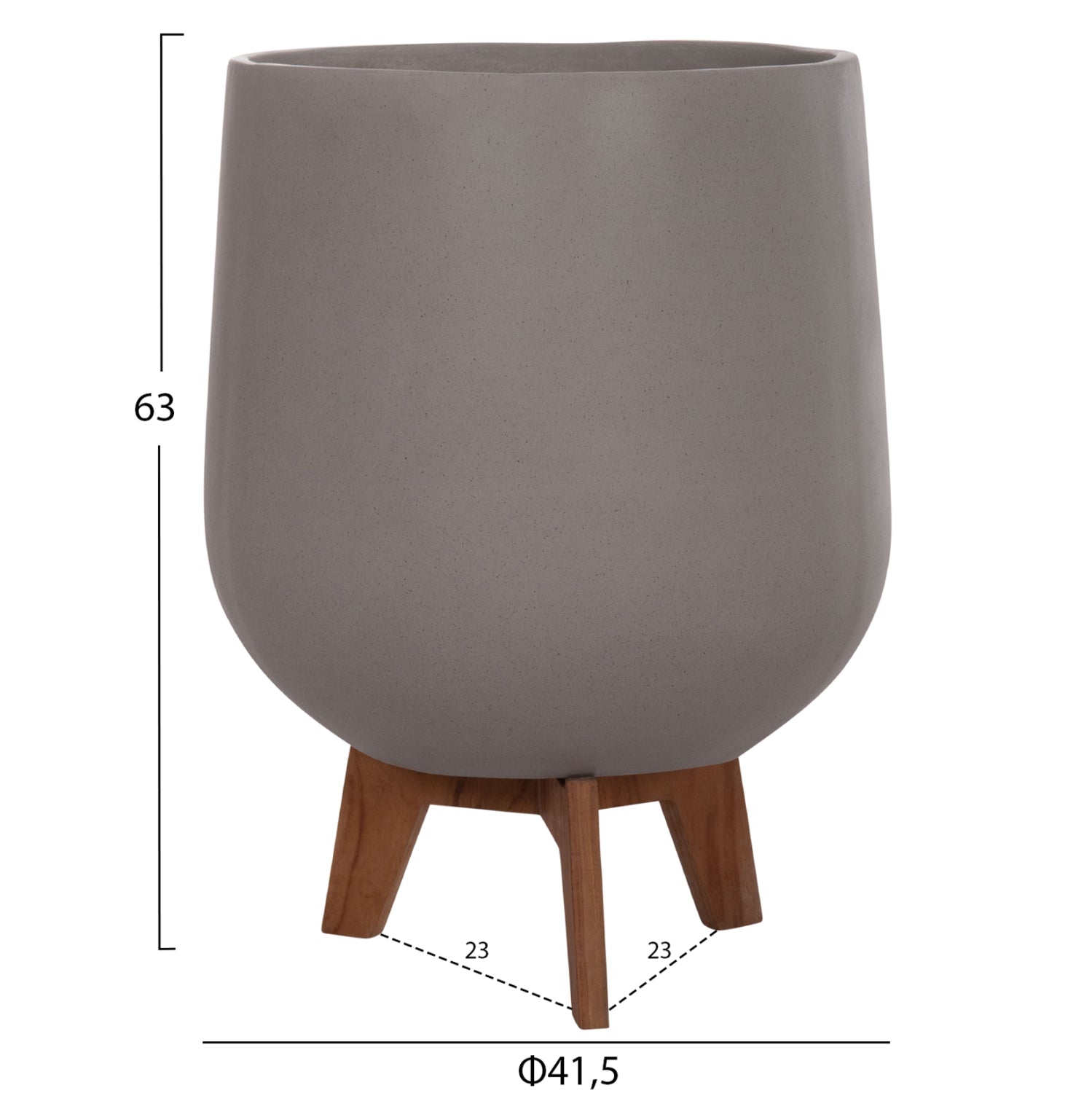 Комплект 3саксий с дървени основи TRYLL фибро цимент-сив