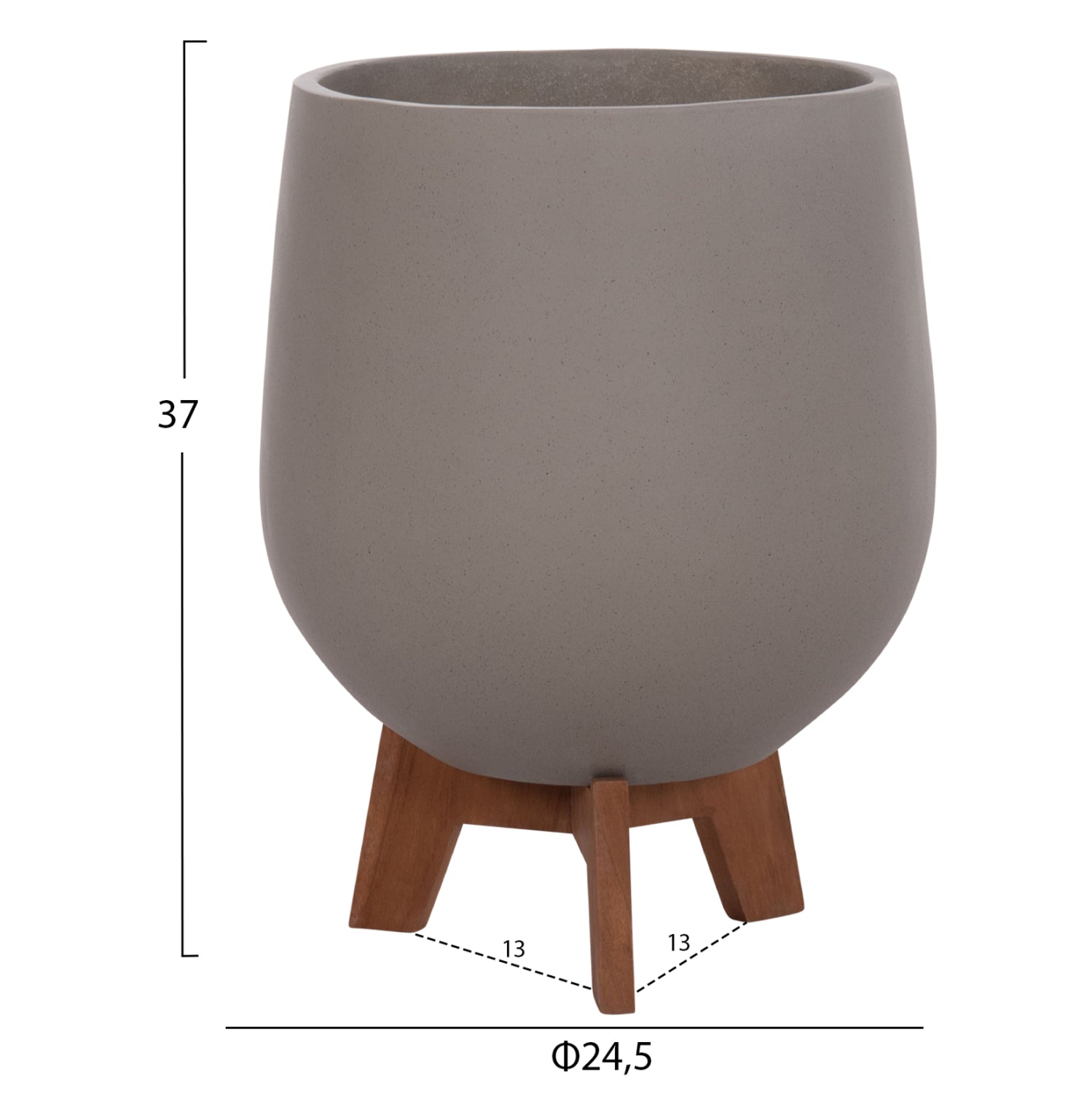 Комплект 3саксий с дървени основи TRYLL фибро цимент-сив