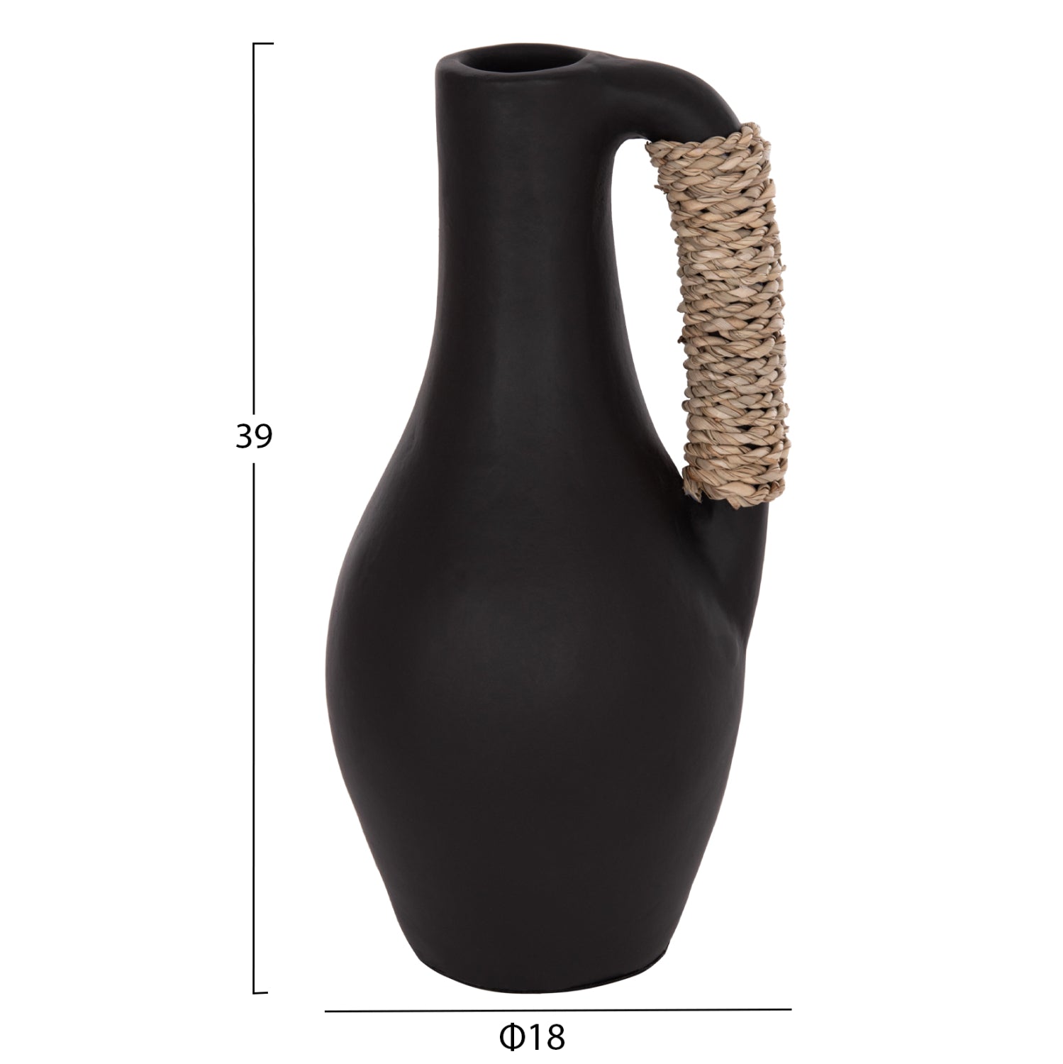 Настолна декоративна ваза Cammer теракота в черно-ф18x39cm.