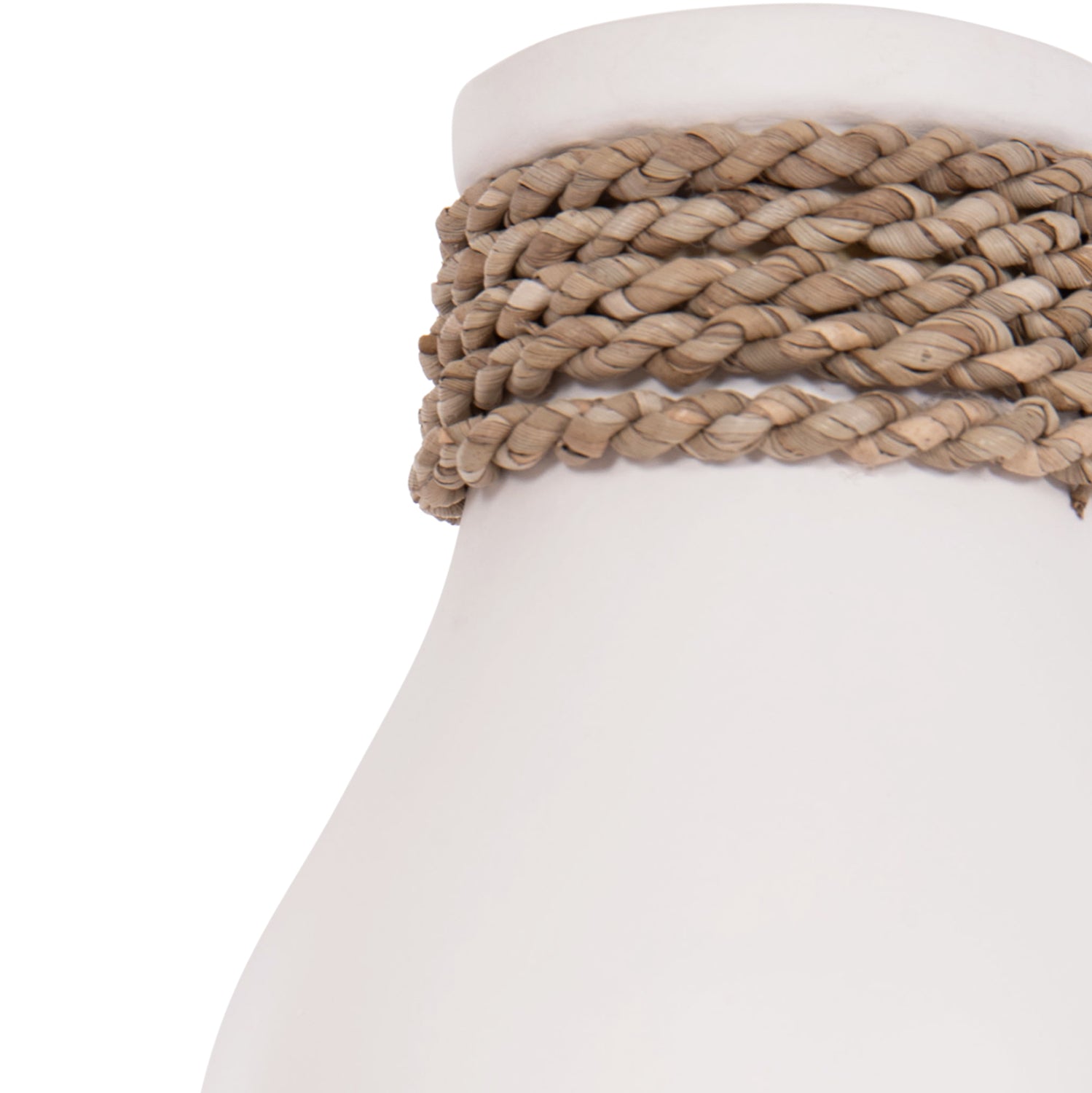 Декоративна ваза теракота в бяло -ф13x34cm.