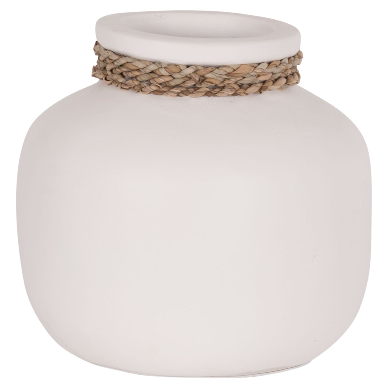 Декоративна ваза CAMMER теракота в бяло-ф22x20cм