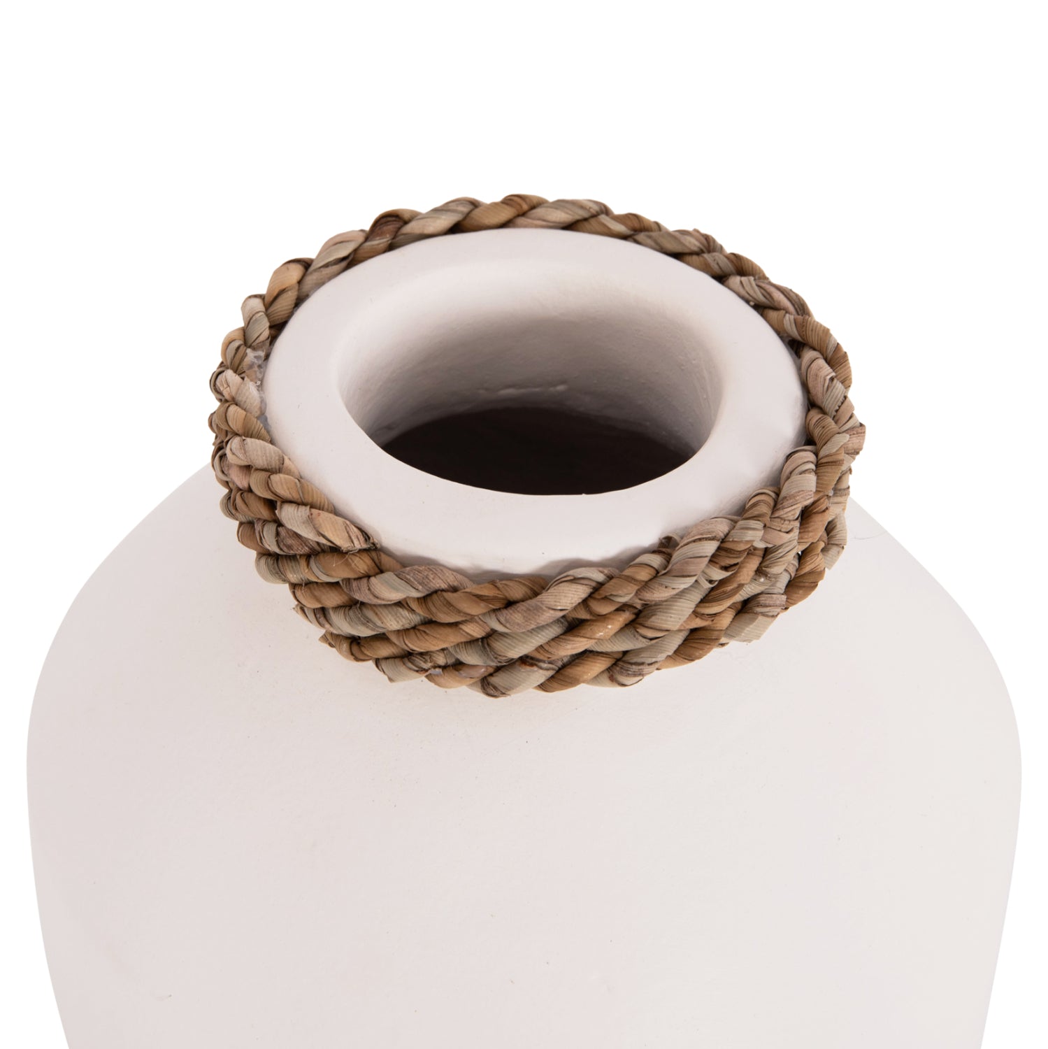 Декоративна ваза теракота CAMMER в бяло-ф16x15cm.