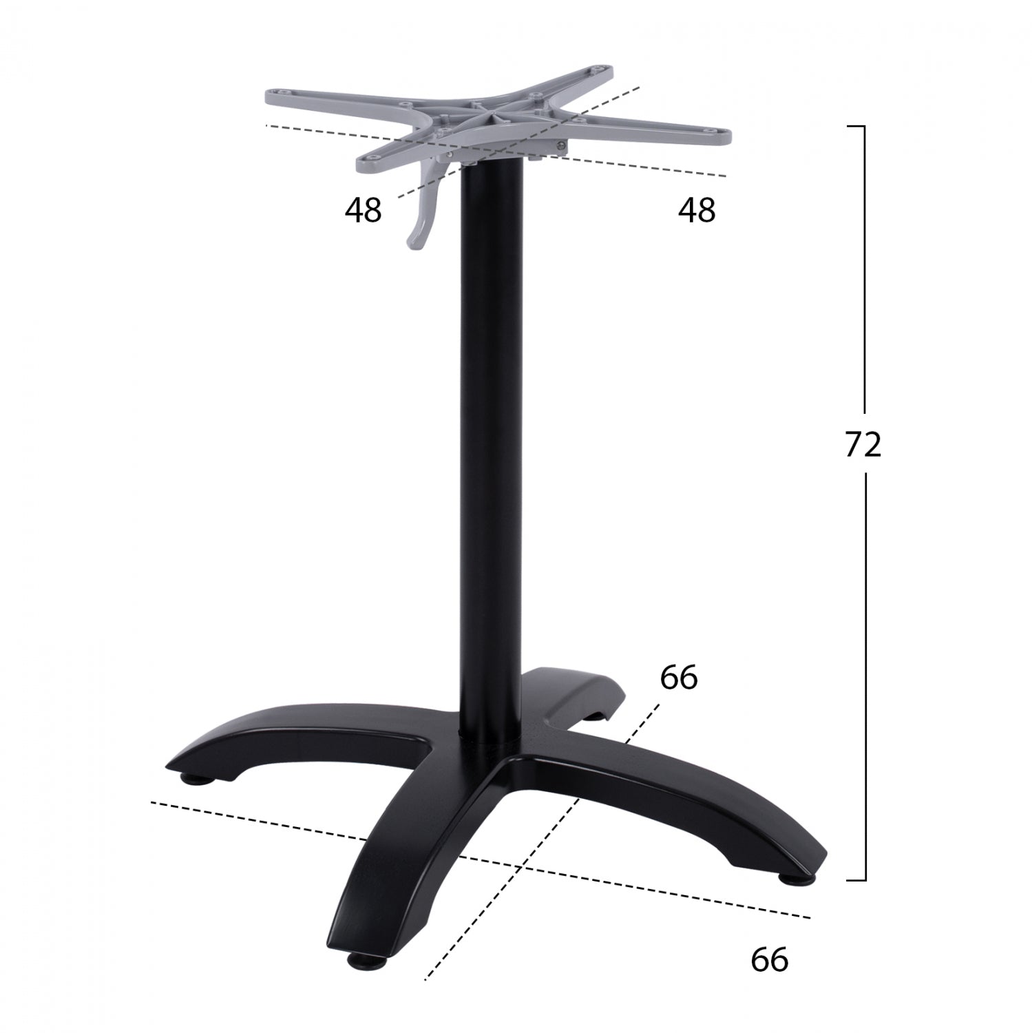 Основа за маса 469.01/-черен мат 66Χ66Χ72