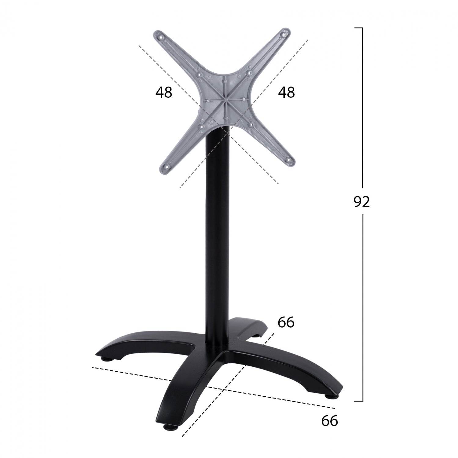 Основа за маса 469.01/-черен мат 66Χ66Χ72